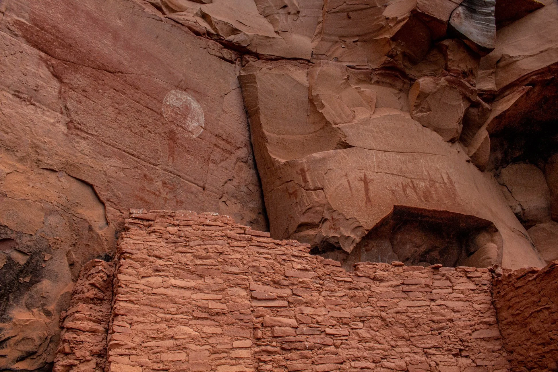 Pictographs in a cave in Sedona Arizona