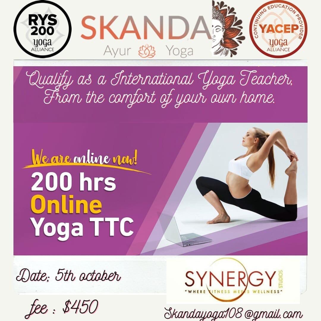 In partnership with Skanda Academy, we will be offering classes online to become a certified Yoga instructor! If you would like more information on this, please give us a call at 472-YOGA 💛
#Synergy #Global #Yoga #Fitness