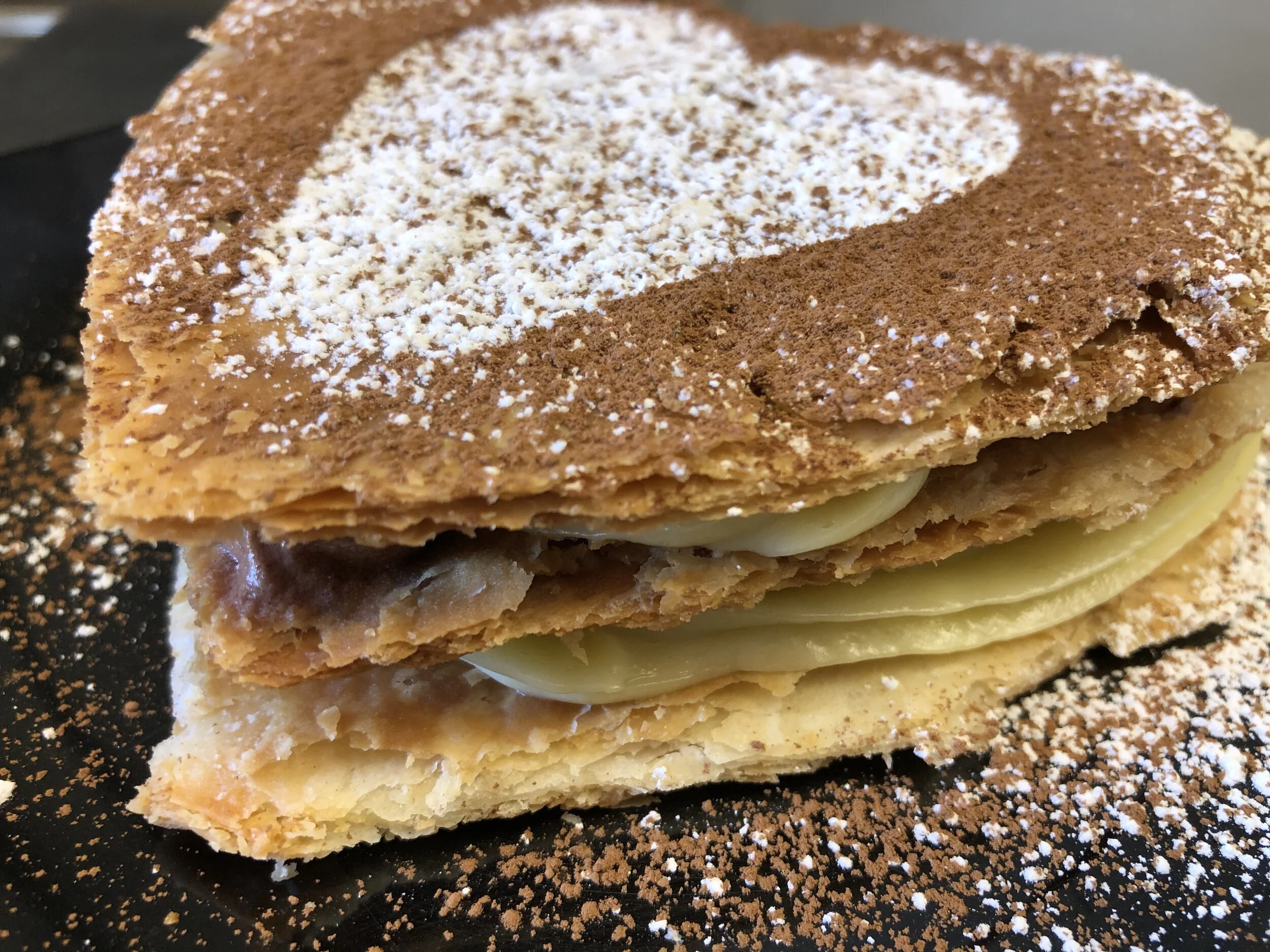 Special TA Creation: Mille-Feuille with Alternating Chocolate and Vanilla Creme Patisserie 