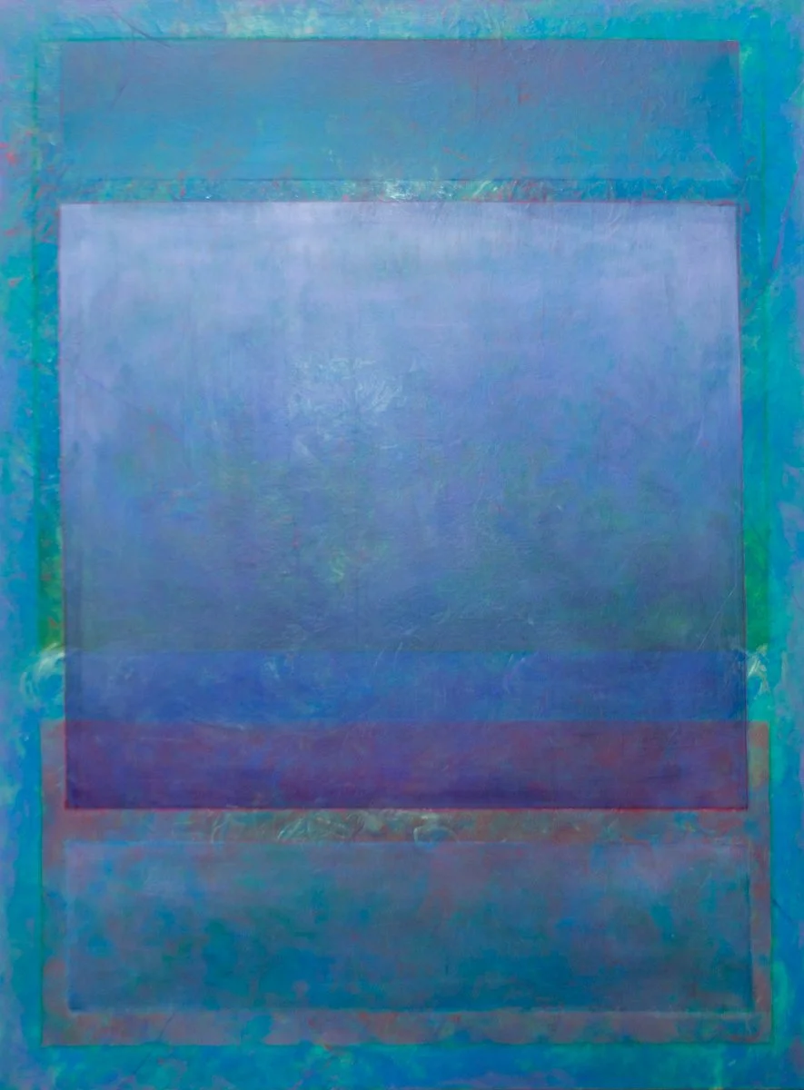 Ascent from Cobalt, 2026. Acrylic on Linen - 90 x 120cm
