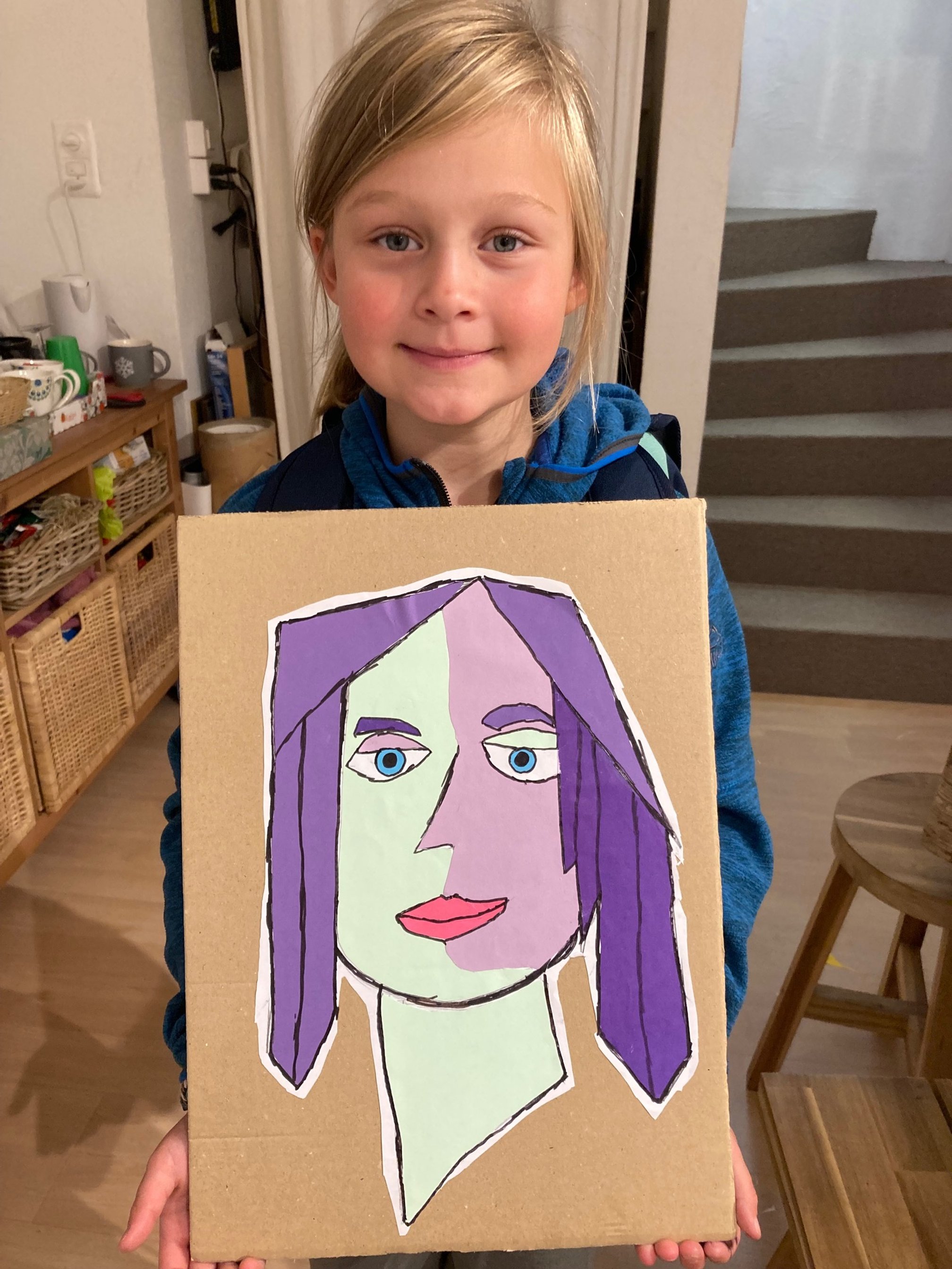 Un portrait créatif en collage de style Picasso par Maddie