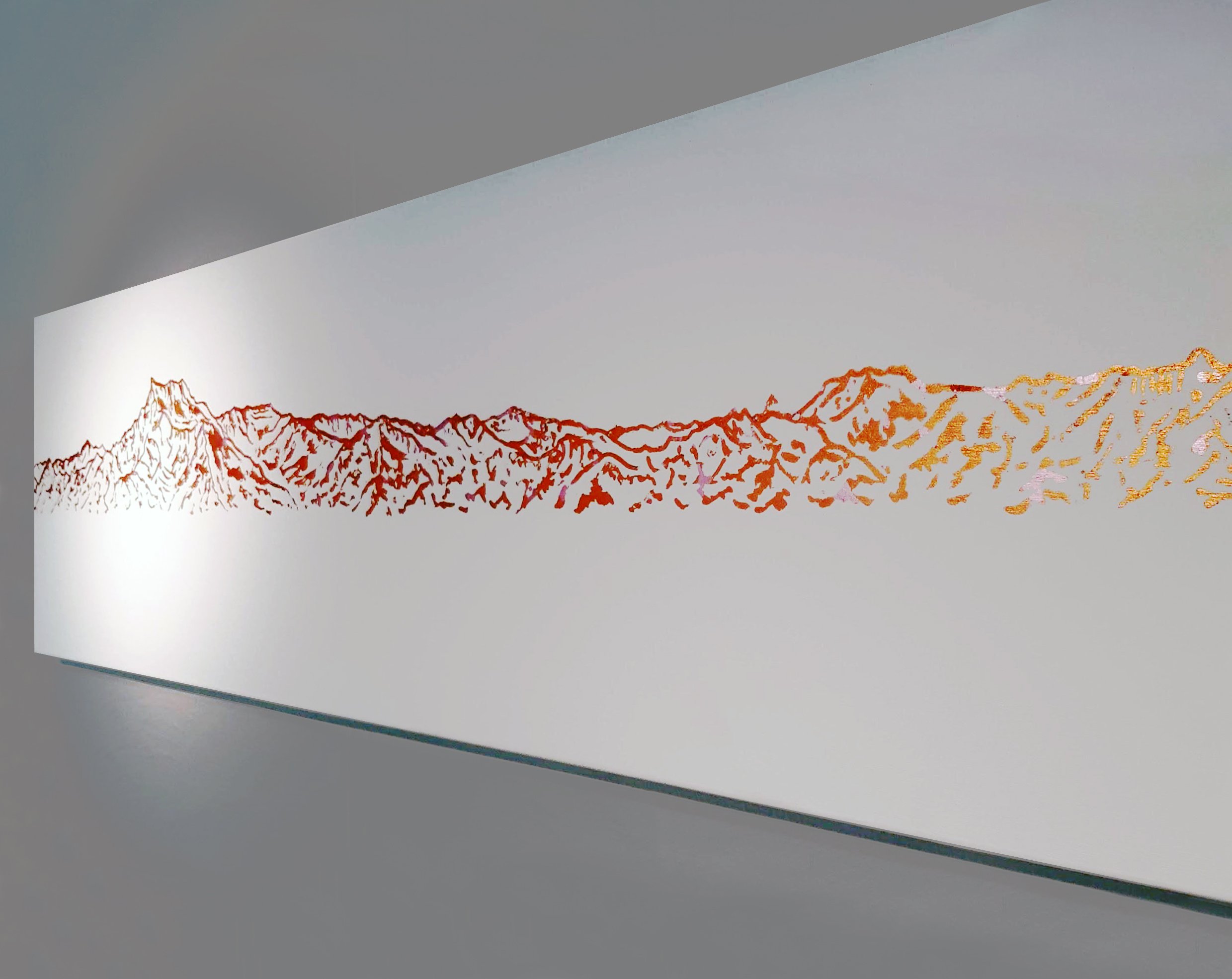 Copper and pink champagne 250cm long mountain range , Switzerland