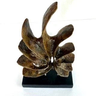 10 point Sea-Spiral in red clay with lithium glaze 43cm high overall