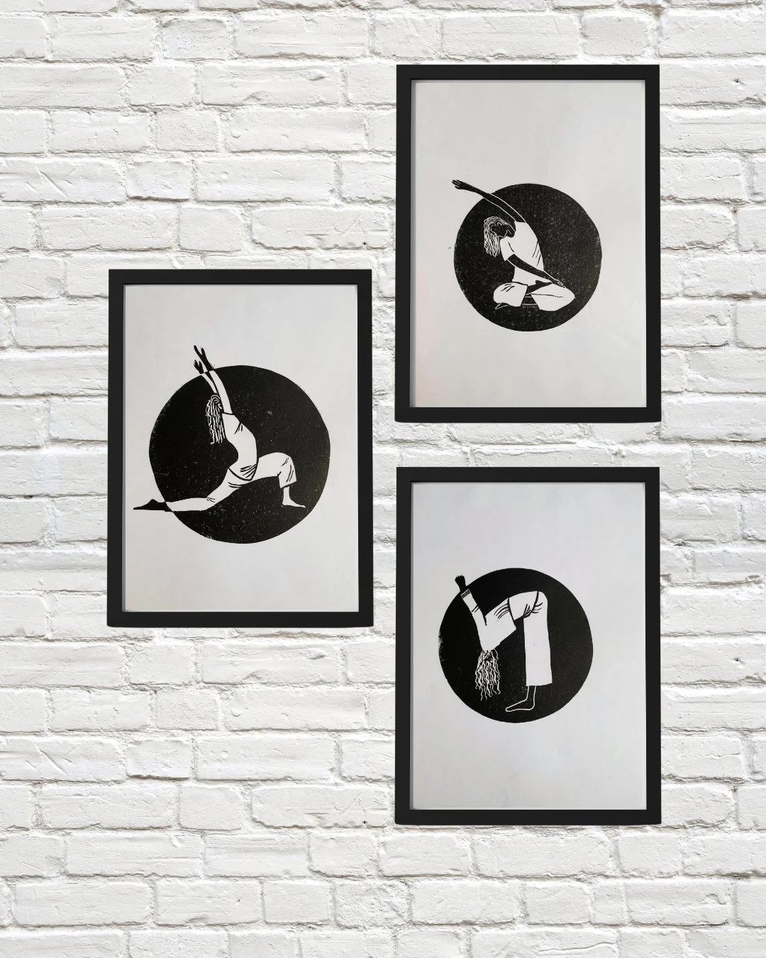 Original linocut prints // Yoga series // limited edition