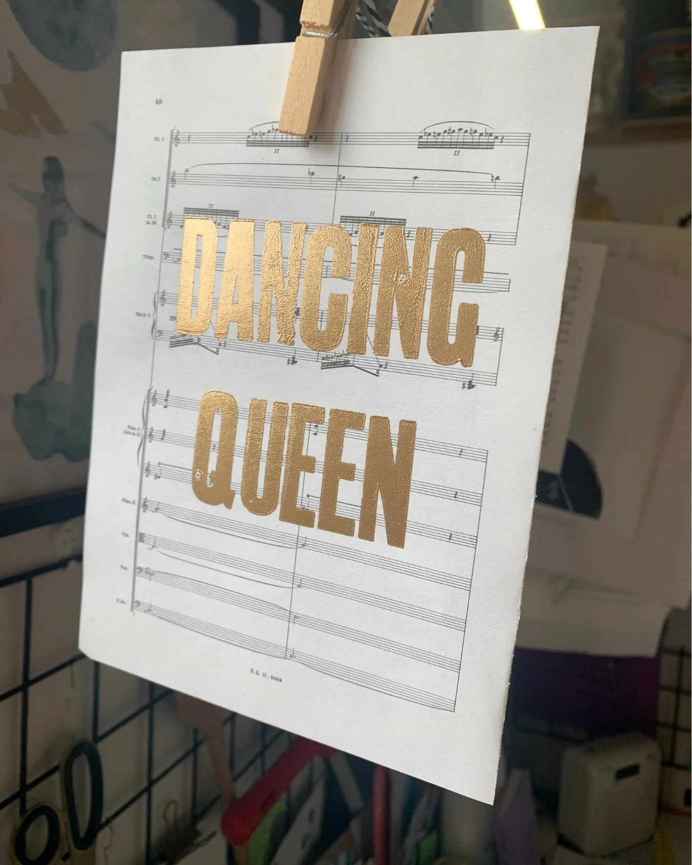 dancing queen letterpress art — Susan Bradley Design