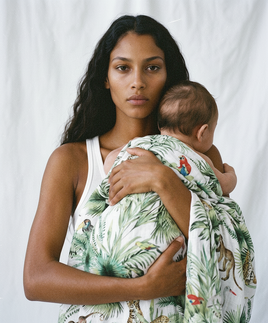 Soft Organic Cotton Muslin Swaddle Blanket | Jungle