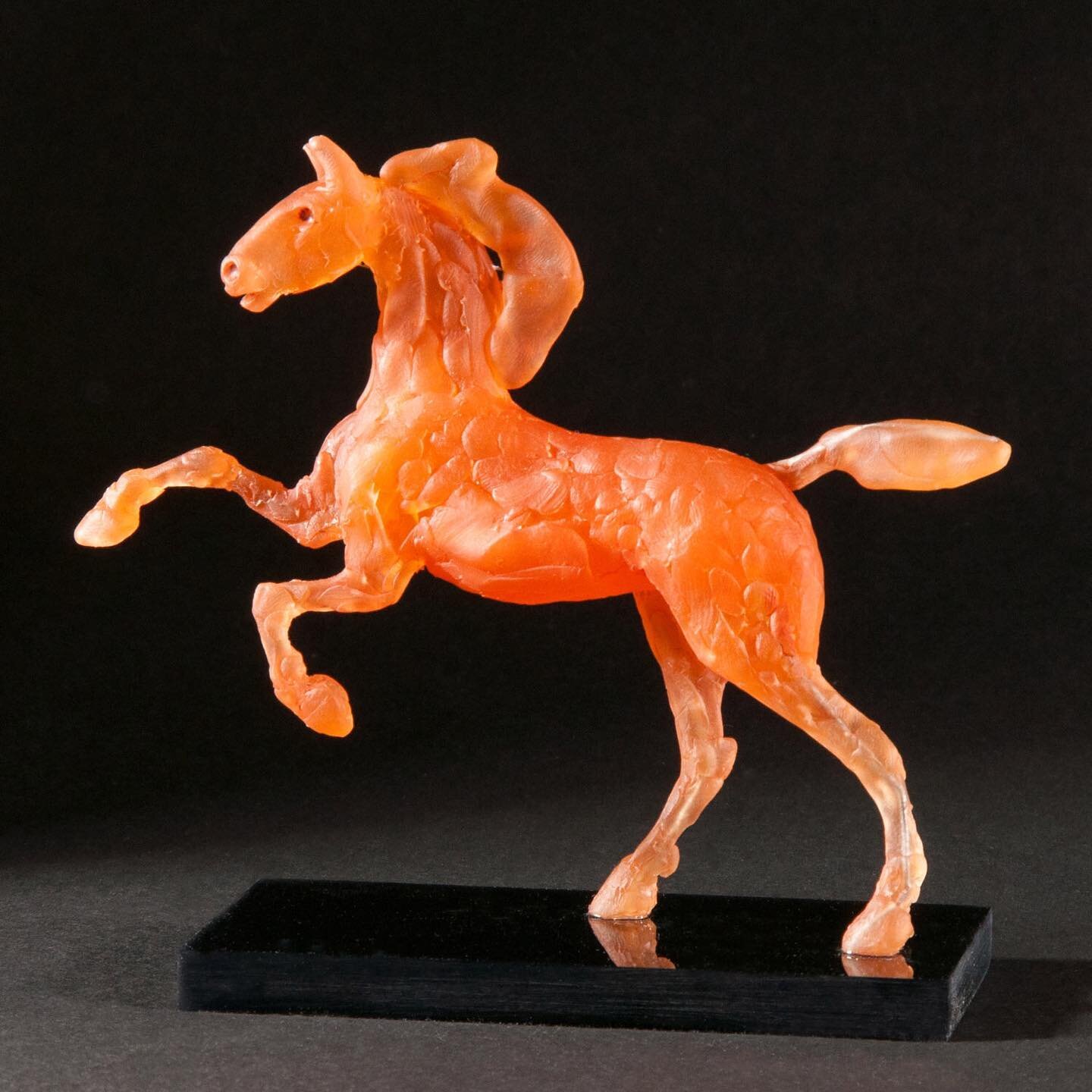 Chestnut Horse! A lively and vibrant little horse galloping through our world. The Chestnut Horse is one of my series of brightly-coloured running horses, made of a beautiful semi-translucent contemporary British Eco-resin. It measures 16cm long x 13