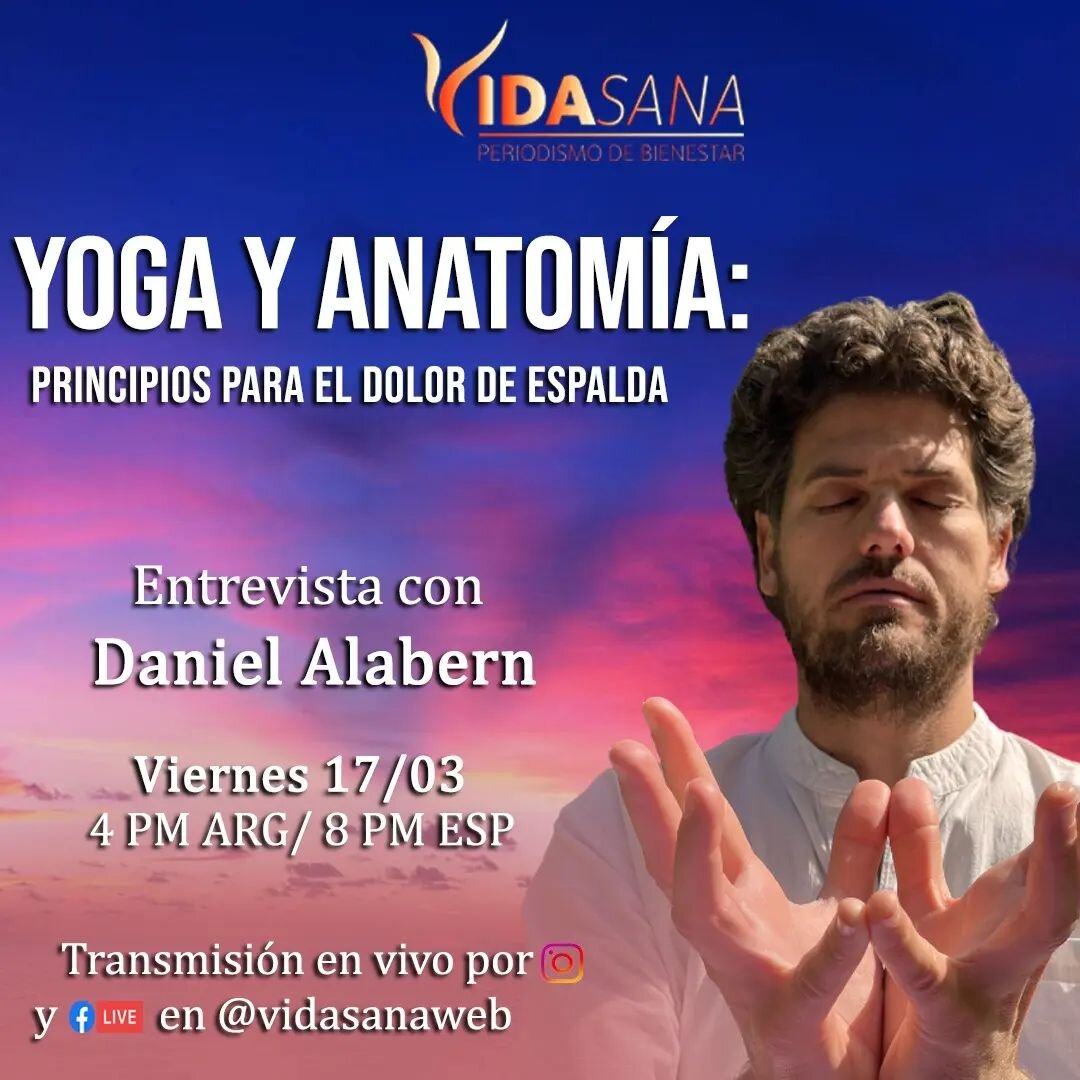 Ma&ntilde;ana estaremos con @vidasanaweb y @diego.marteen hablando sobre yoga terap&eacute;utico!

Os esperamos ✨