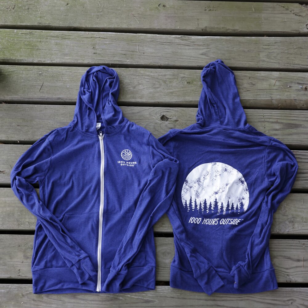 Adult Zip-Up Lightweight Hoodie -Royal Blue — 1000 Hours Outside
