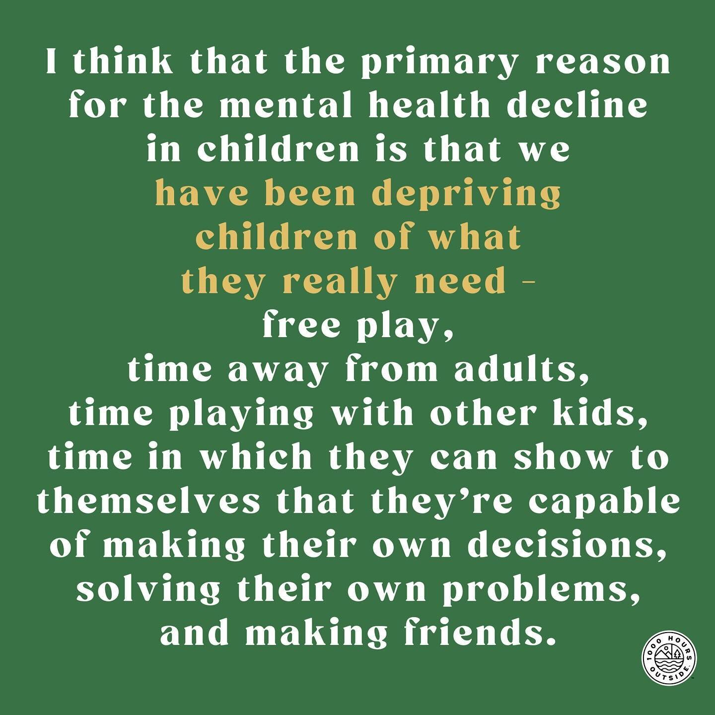 This is so important &hearts;️

More play will make your life easier and it will be so good for your kids 🫶. It&rsquo;s what they really need.

Listen to more from Dr. Peter Gray this weekend. He&rsquo;s been on our podcast two times. Episode 159 an