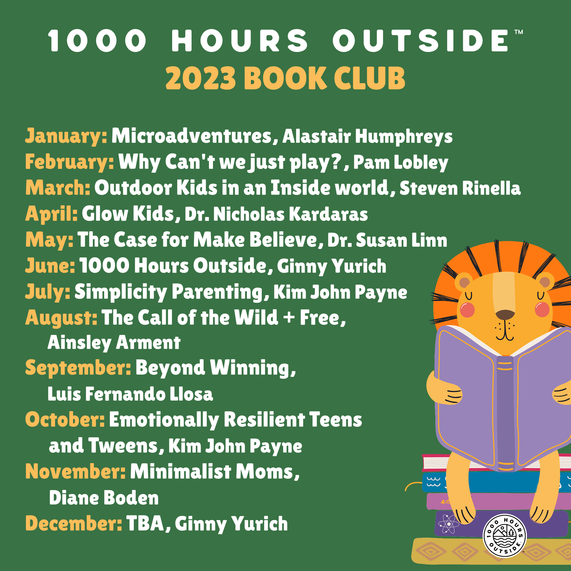 2023 Book Club Information — 1000 Hours Outside