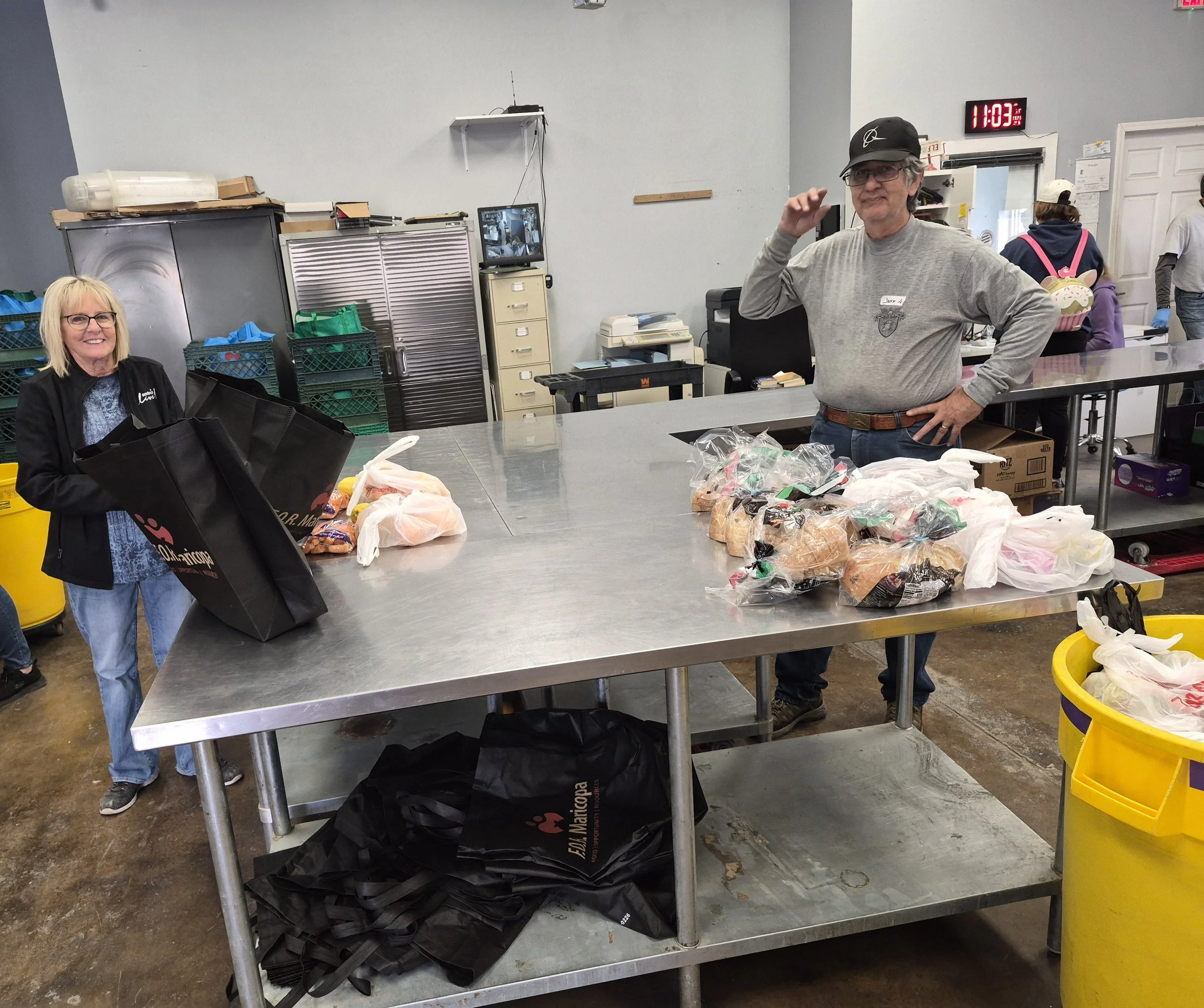 Volunteers during distribution days