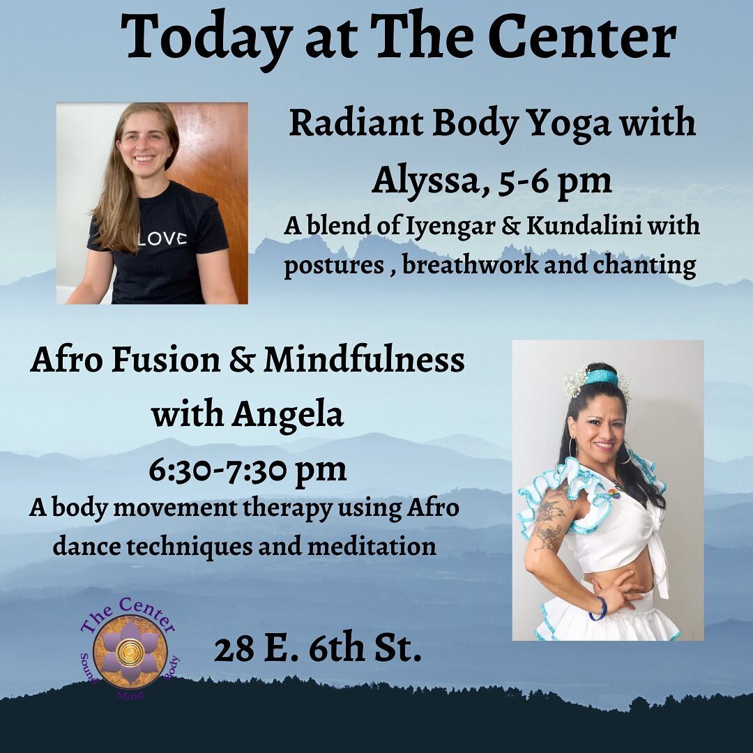 Two unique classes &hellip; join Alyssa @thesongwithinyoga at 5 and Angela @lapcreativehub at 6:30. Wonderful classes, wonderful teachers! Link to register in bio. #yoga#kundalini#chanting#movement#dance#afrofusion#health#wellness#downtownfrederick#f