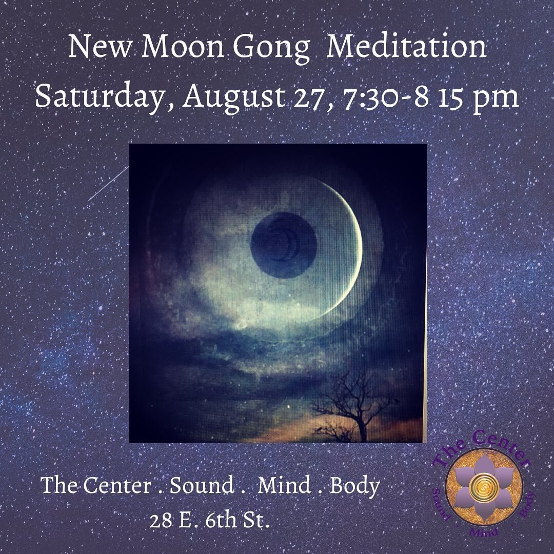 New Moon Gong Meditation at The Center, Sat, 7:30-8:15 pm. Link to register in bio. #newmoon#newmoonmeditation#soundimmersion#soundhealing#sound#gongmeditations#soundmeditations#meditate#gongs#planetarygongs#acutonics#soundbath#meditation#soundtherap