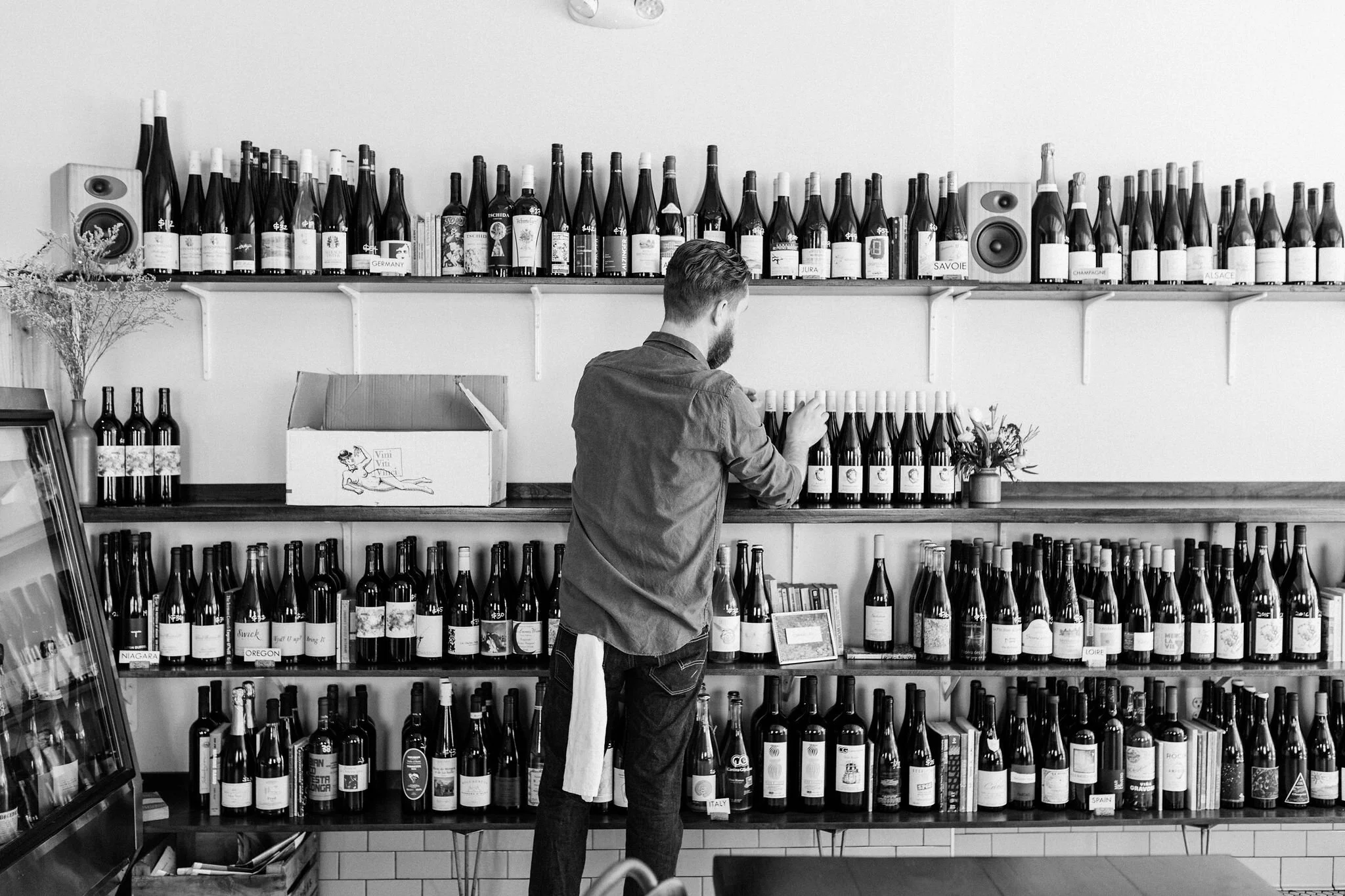 Wine shop interior at Spencer in downtown Ann Arbor