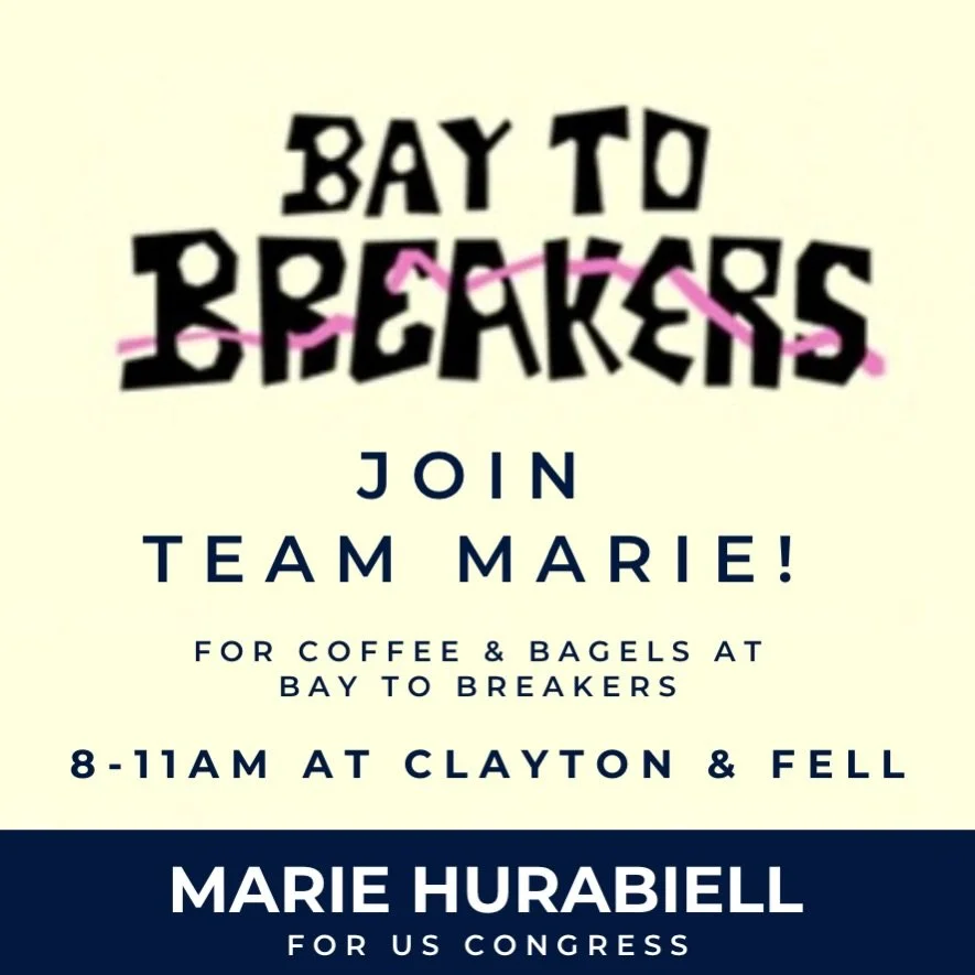 Join Team Marie for Bagels &amp; Coffee at Bay to Breakers! 

We'll meet at 8am at Clayton &amp; Fell! ❤️