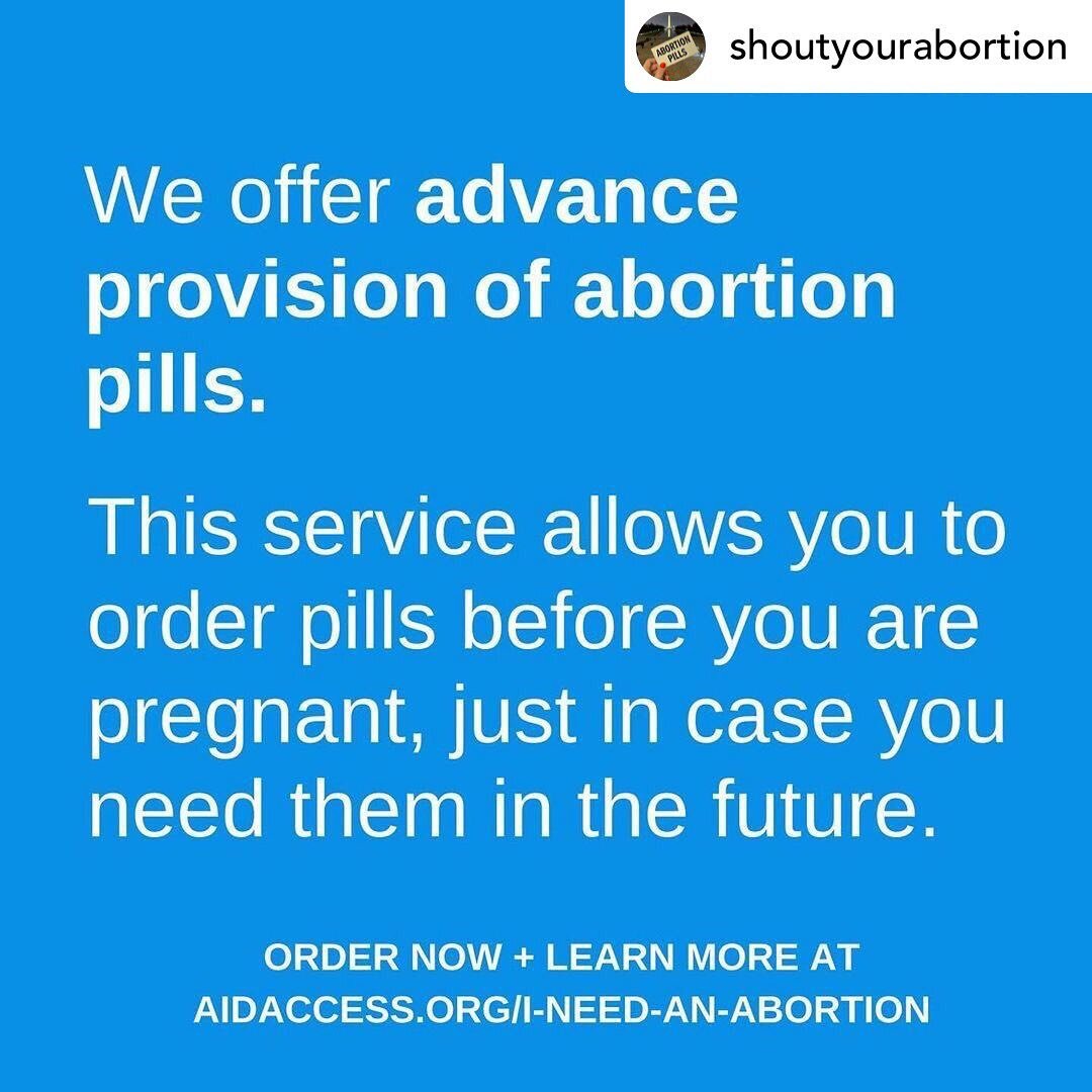 Posted @withregram &bull; @shoutyourabortion Yes, this is real. Yes, this is a trusted service. YES, you can keep abortion pills on hand in your medicine cabinet and they last for about 2 years!!!! @aidaccess is run by Dr. Rebecca Gomperts, (who is e
