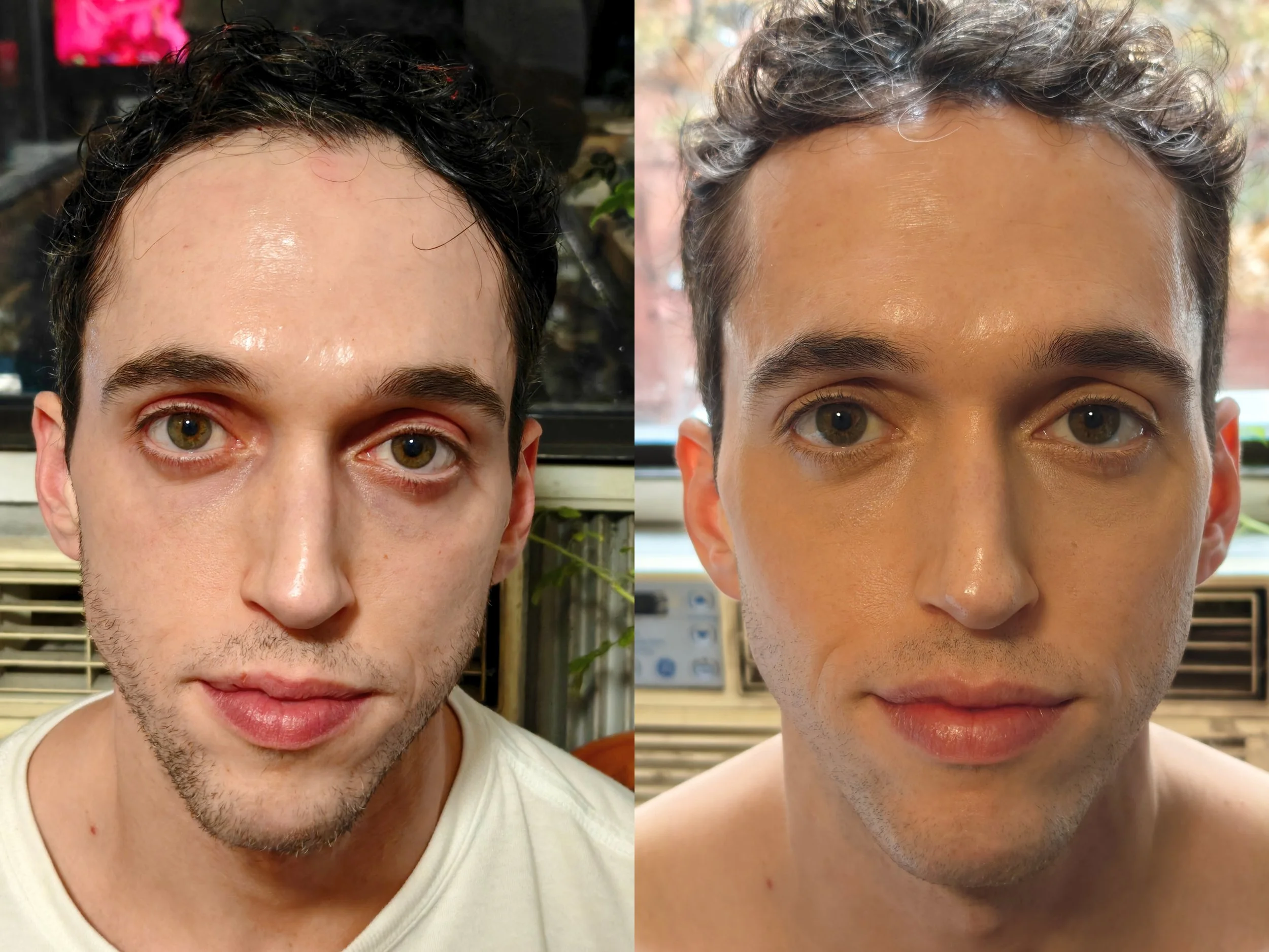 Straight Makeup Application (Before & After)