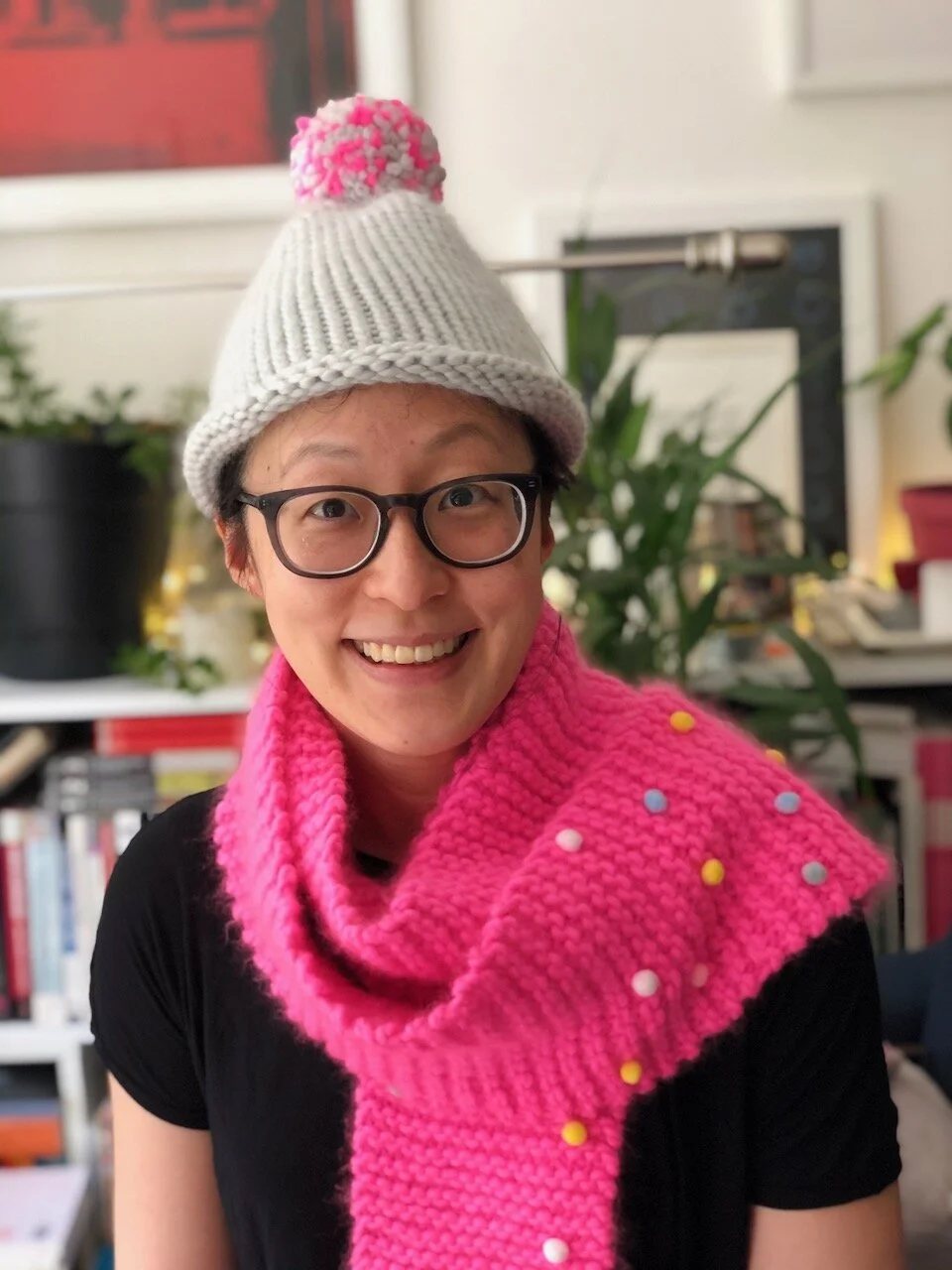 I also made this hat with a matching pom.