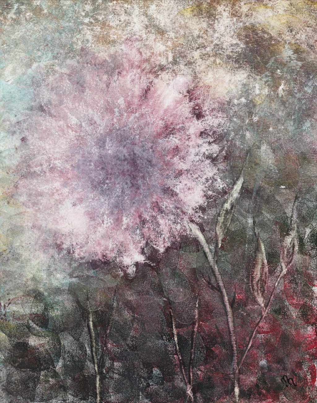 Bloom II 2025
Acrylic and Ink on acrylic paper
45 × 53 cm (Framed)
€550
