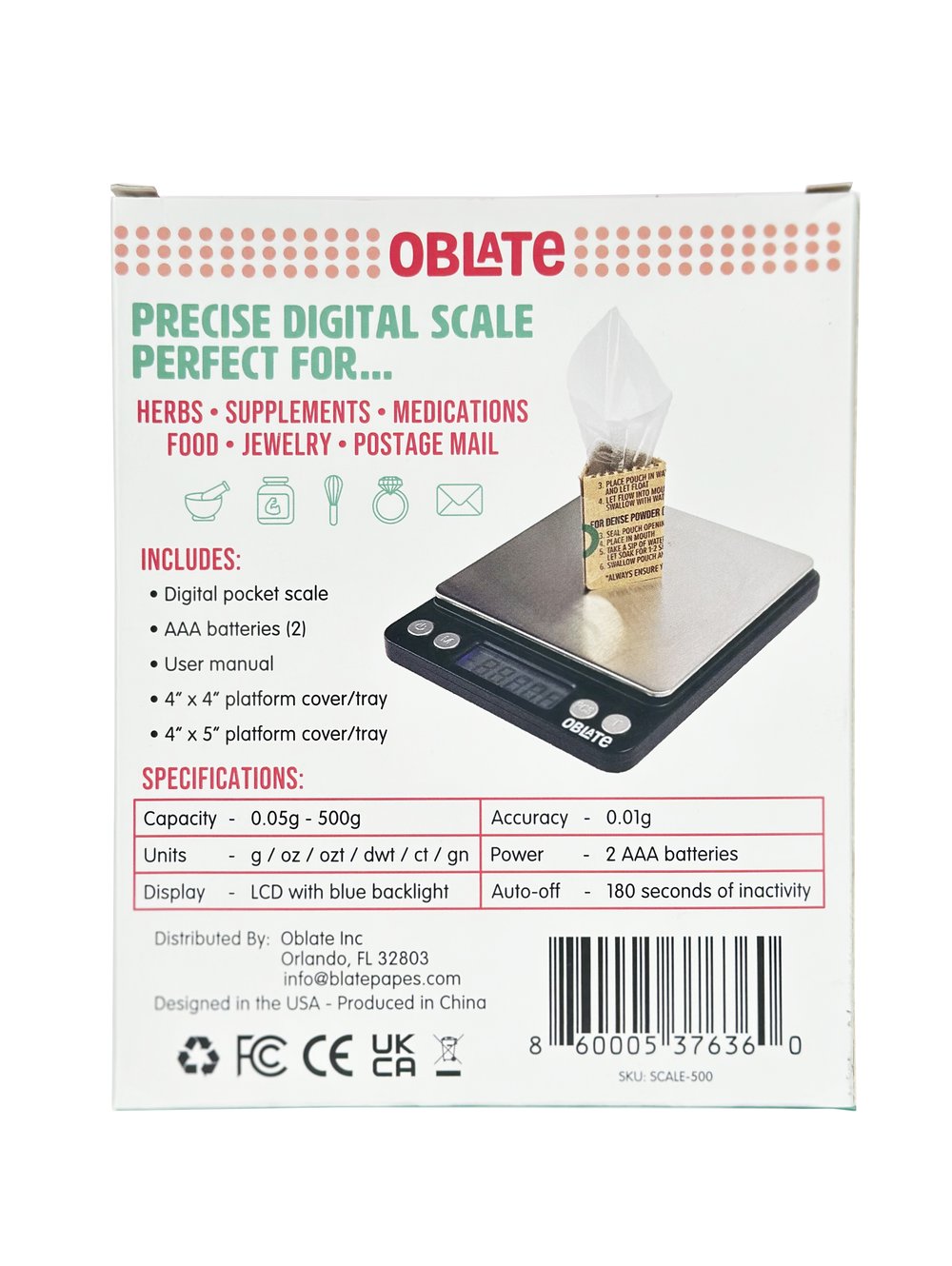 500g x 0.01g Digital Precision Scale ACCT-500 Counting Scale with Trays