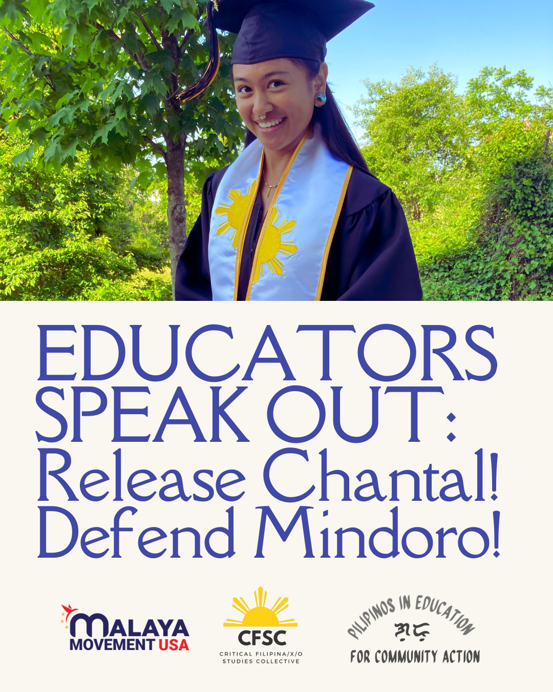 EDUCATORS SPEAK OUT: Release Chantal! Defend Mindoro!