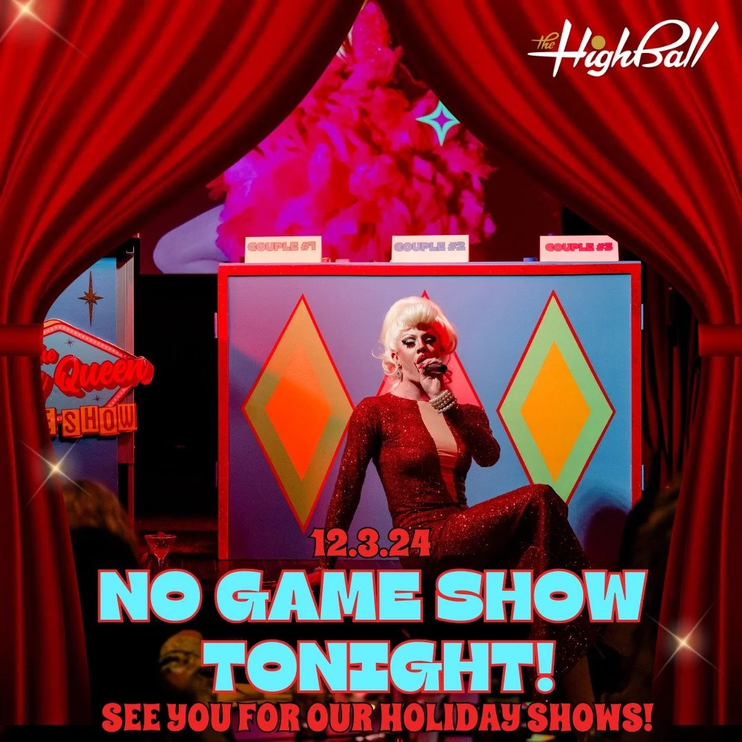 There will be NO GAME SHOW TONIGHT due to a private event, however - don't you EVEN miss our next two Tuesdays for our Holiday themed game shows with our Draggy Santa Photobooth and alot more cute surprises. Bring the fam - they're gonna love it. 

@