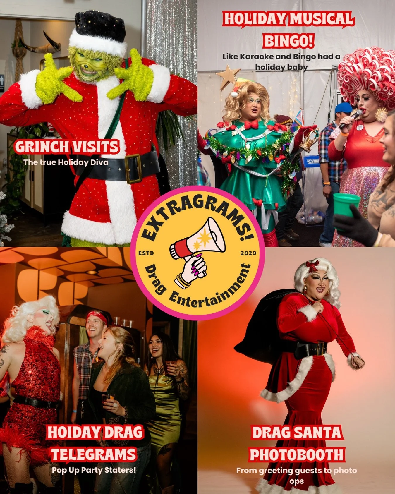 Tis the season! 🪩 Whether it&rsquo;s a family gathering or office party -&nbsp;&nbsp;if you&rsquo;re looking for a ways to make your event sparkle, we got you covered! 

🎁 WHAT WE&rsquo;RE SERVING THIS HOLIDAY SEASON:

✨ Holiday Drag Telegrams
A po