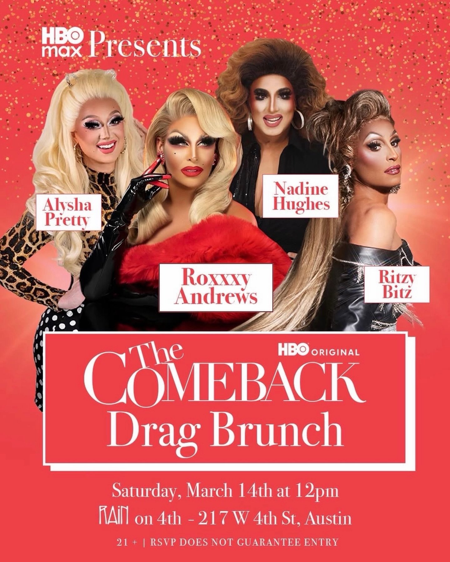 Exciting news! Extragrams is producing a themed Drag Brunch with @hbomax to celebrate the premiere of Season 3 of The Comeback starring @lisakudrow 🫶🏼

🎙️Hosted by @nadine_hughes1 with performances by @alyshapretty, @msritzybitz and Rupauls Drag R