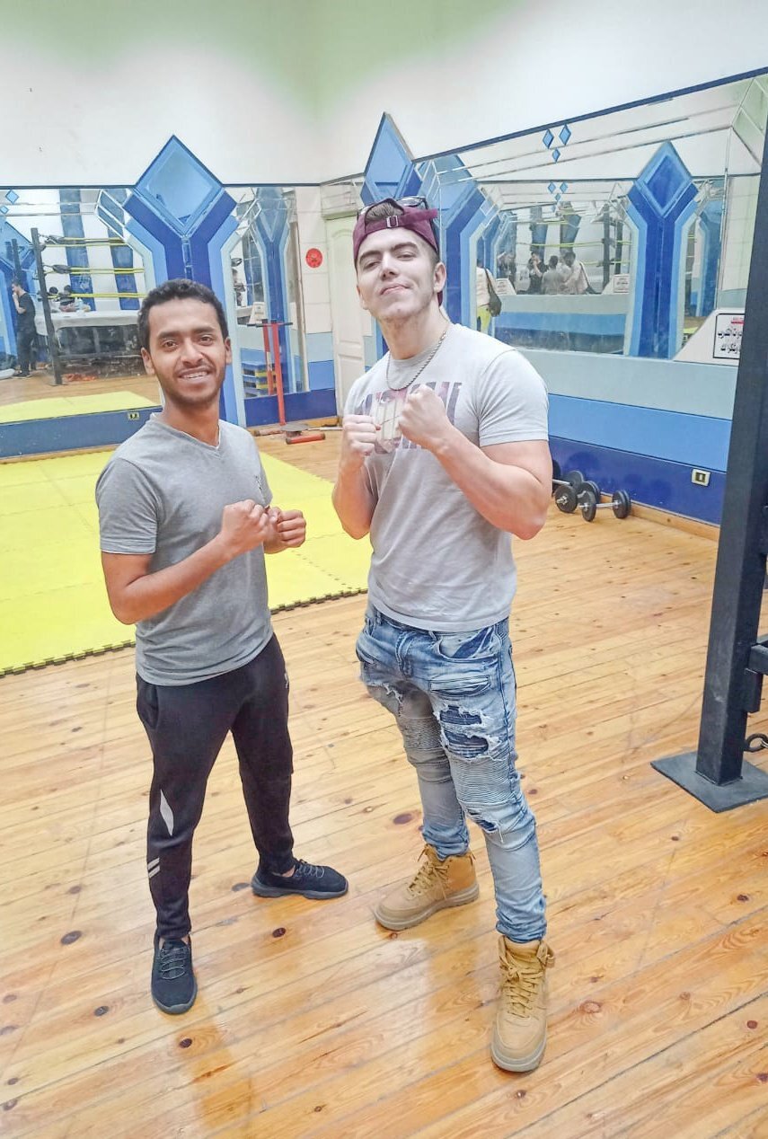 Adam with Sammy Guevara during Guevara’s recent trip to Egypt on behalf of PWO