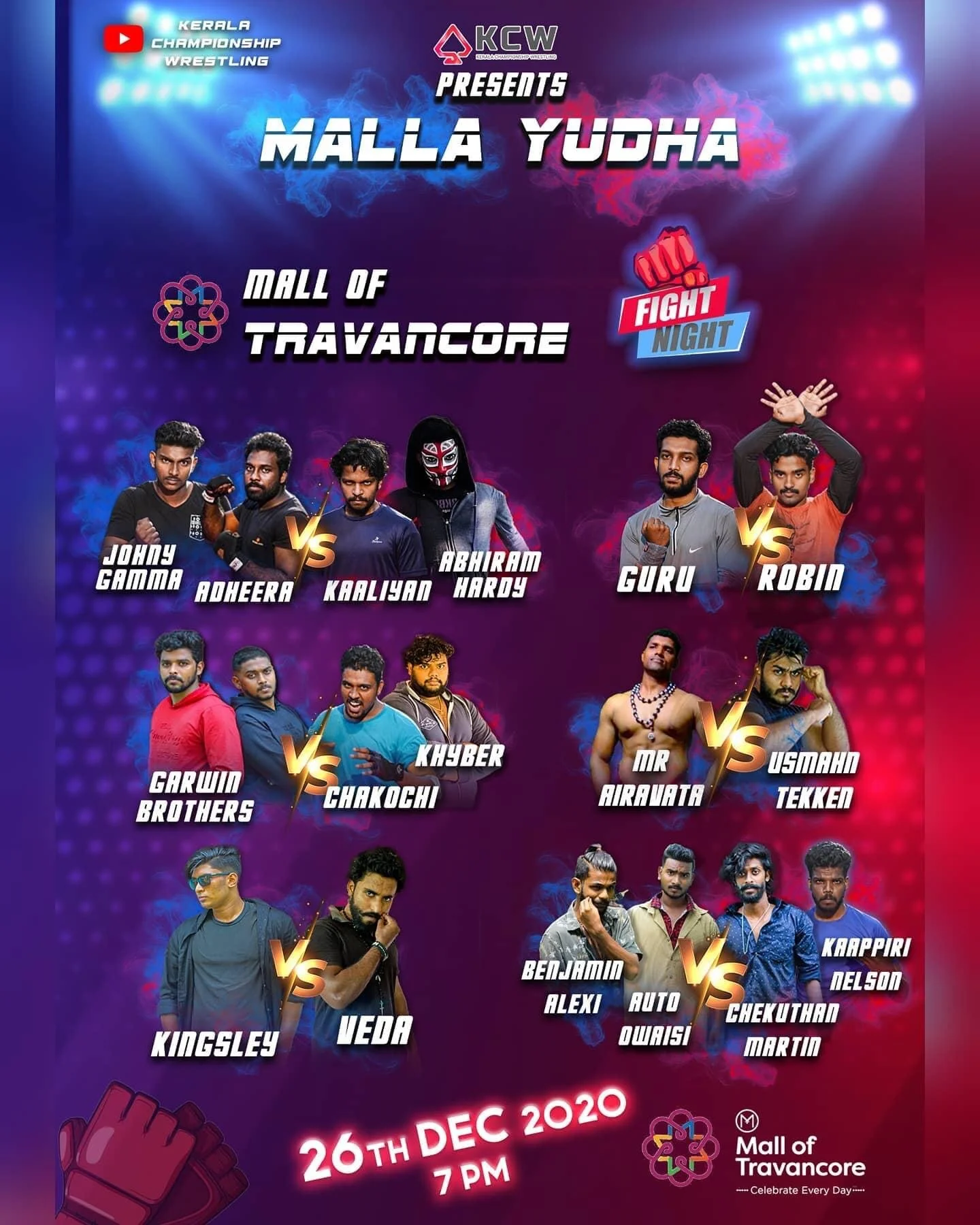 The poster for Kerala’s first live wrestling show