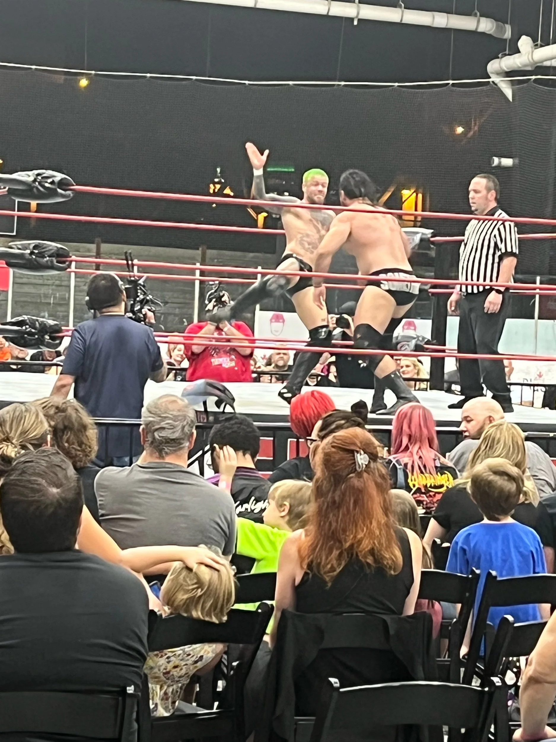 Blackwood takes flight, looking to deliver a high kick to Jake Something’s head