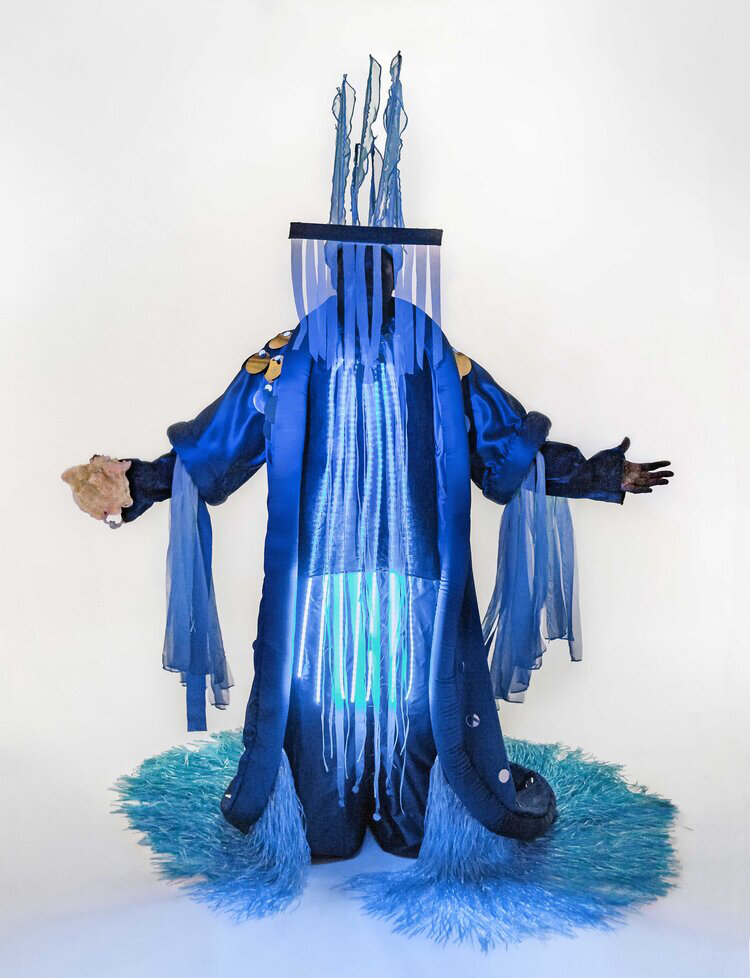 Olokun. Portrayed by Cheij Gueye. Intervention: Ocean Blues, 2018. Photo: Frank Veronsky
