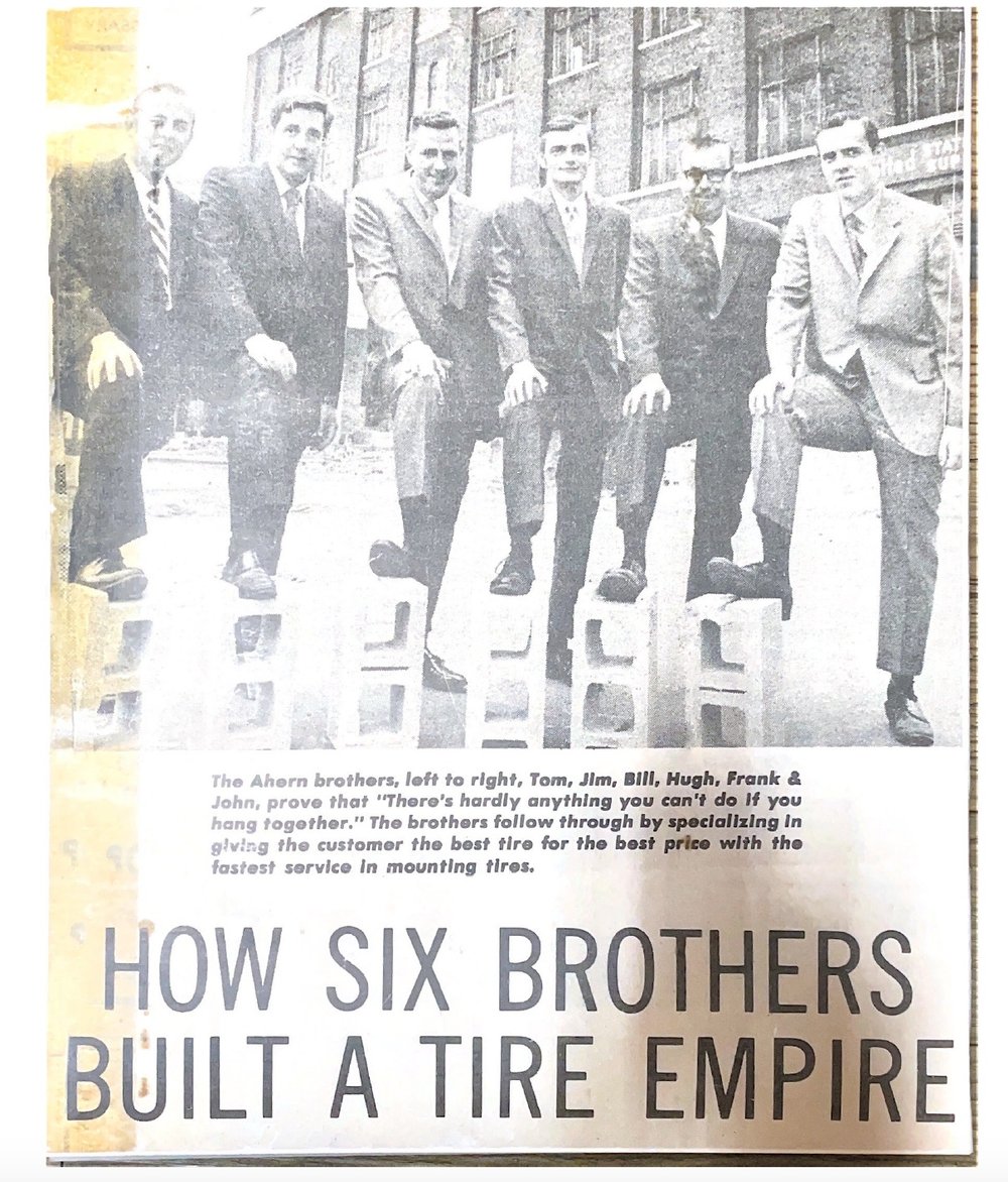  Hugh Ahern's six sons joined the business during the 50's &amp; 60's and purchased 344 N. Canal Street, Chicago. Third generation.   Credit: Mel and Cassidy Tire &amp; Service    