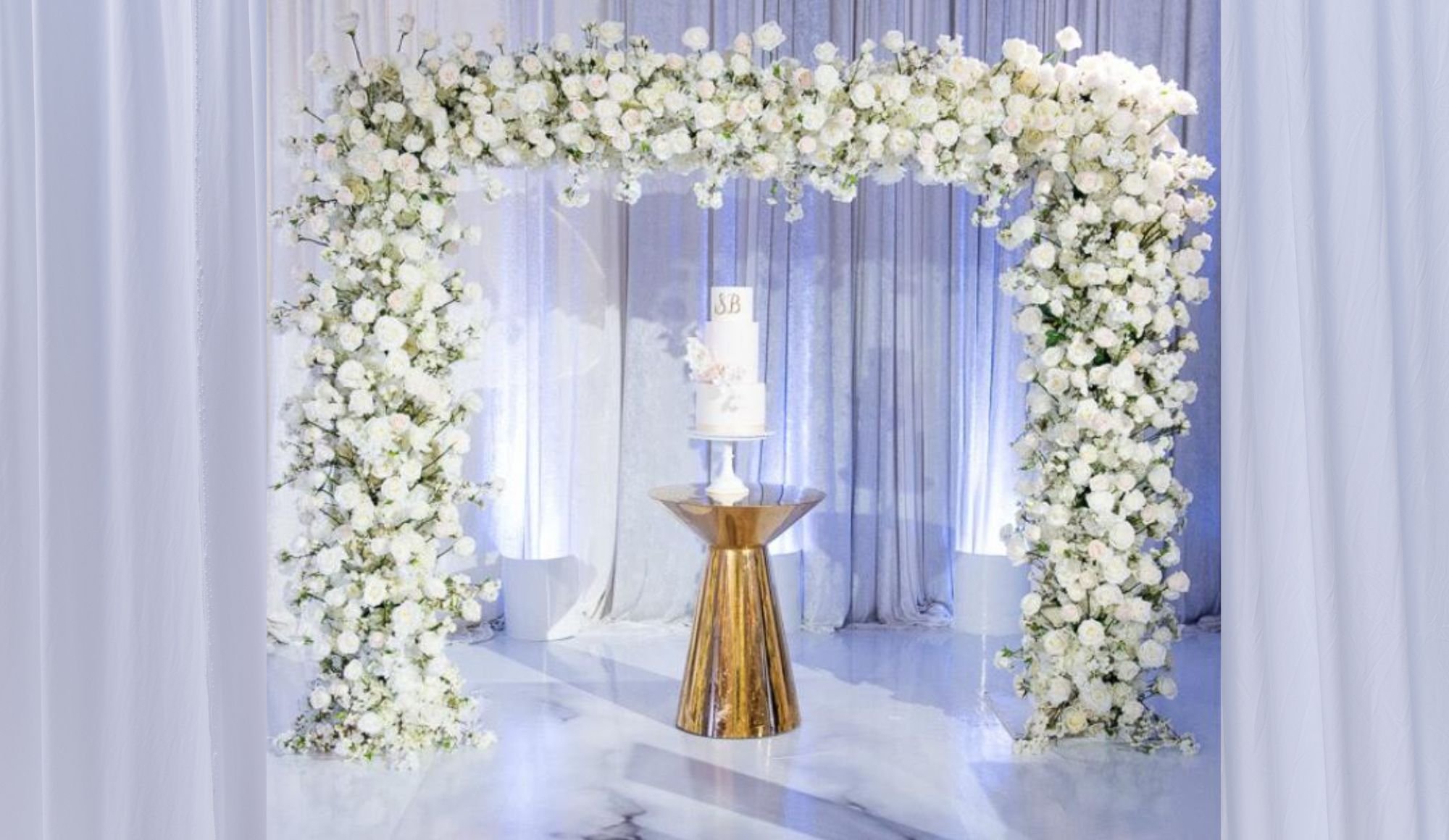 Squared White Flower Arch