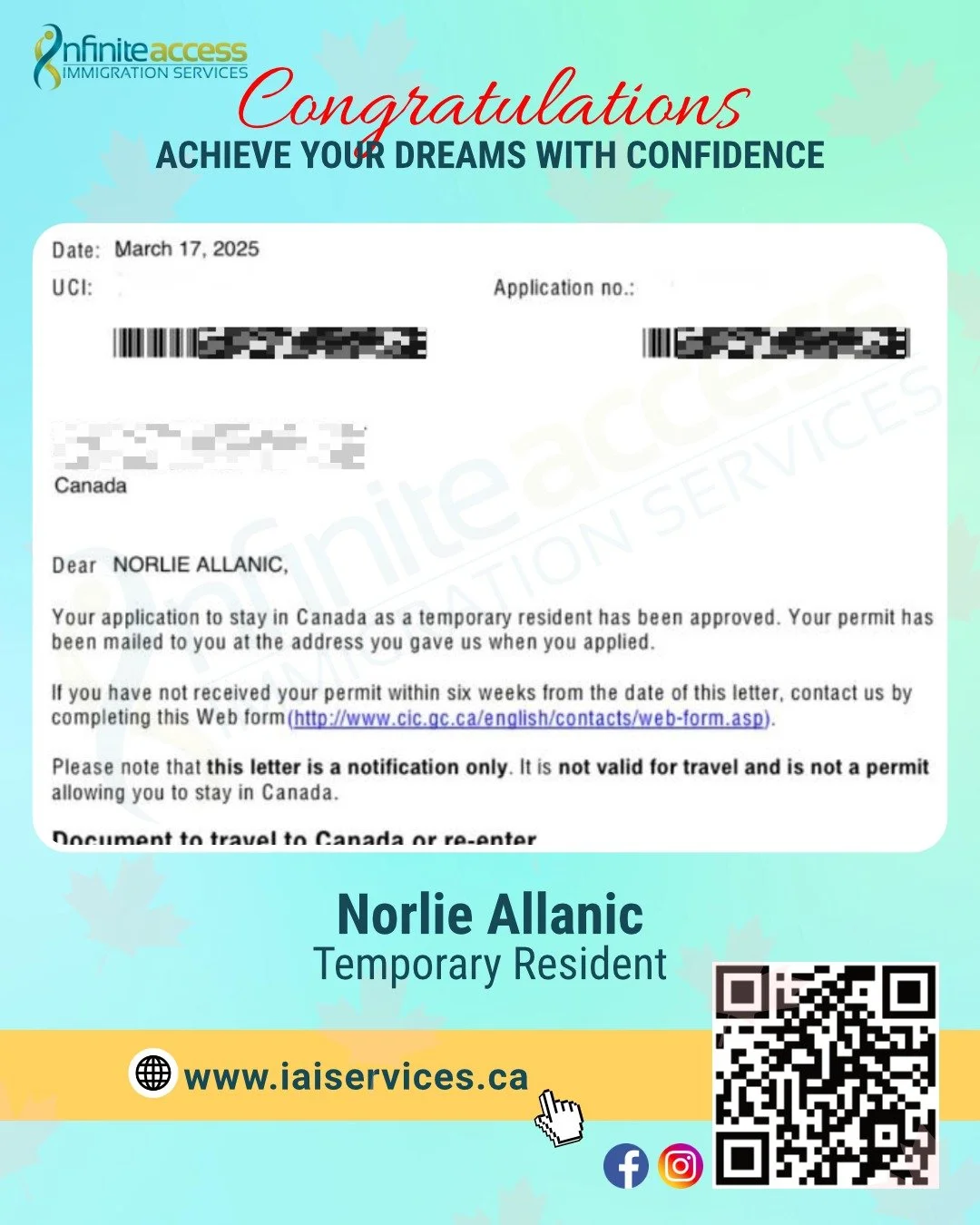 Congratulations to our valued clients who have successfully received their approval as dependant members of PGWP holders! Your patience and perseverance have paid off. We are excited to continue guiding you through the next steps toward your Permanen