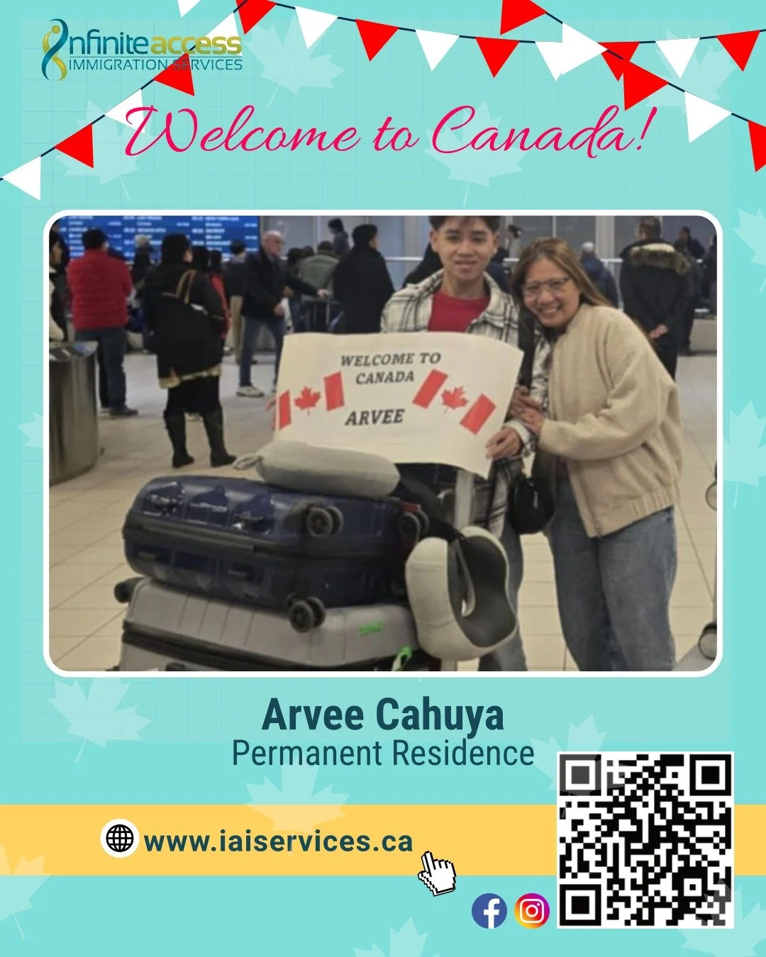 Welcome to Canada! 

Wishing you all the best as you begin your journey as a permanent resident in this beautiful country.

A heartfelt thank you to Analee Cahuya for entrusting us with your family&rsquo;s PR application &mdash; from work permit to p