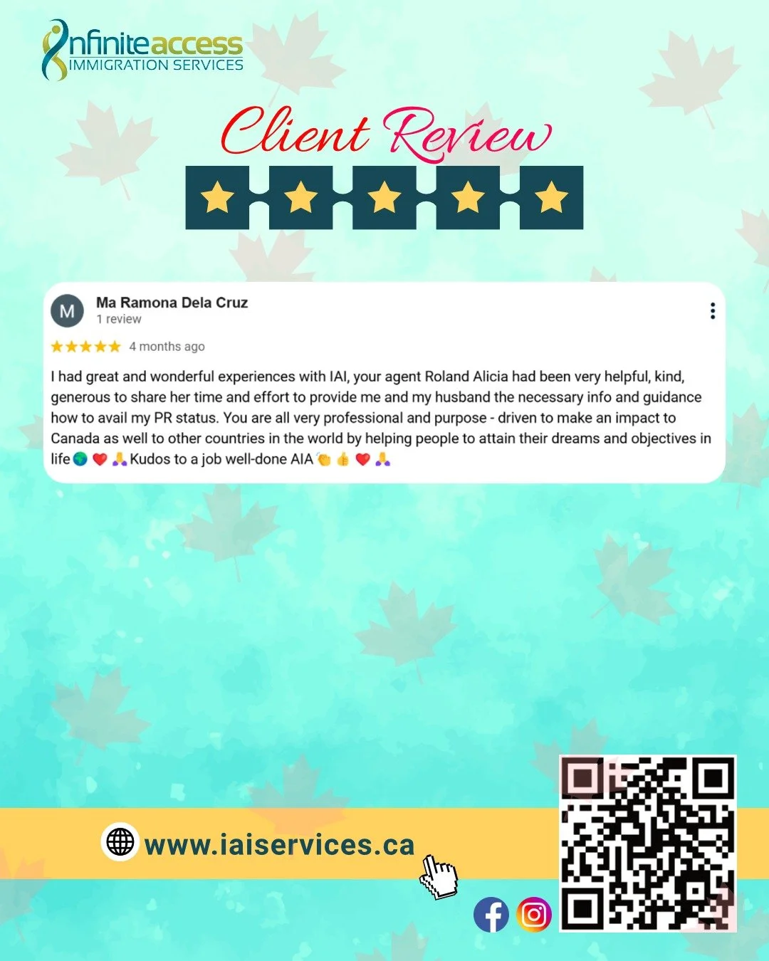 Thank you so much for your lovely message! We're truly happy to hear that you had a great experience with us. Your kind words inspire us to keep doing our best to help others achieve their dreams. Wishing you continued success on your journey! 🌍❤️🙏