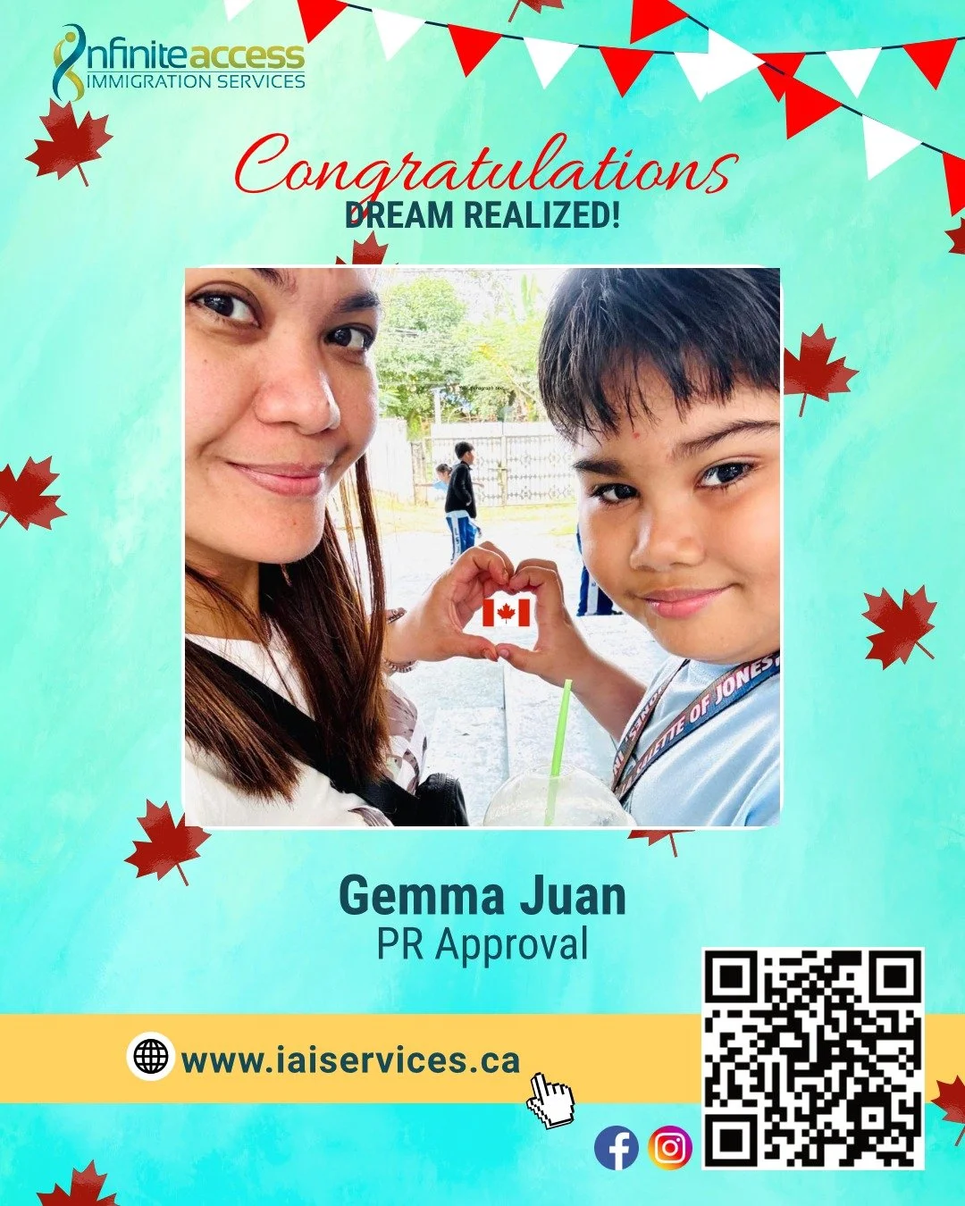 Soon, this hardworking mother and her son will be reunited not just in heart, but in home as permanent residents of Canada.🇨🇦

Thank you, Canada, for your unwavering commitment to keeping families together through the Family Reunification Program. 