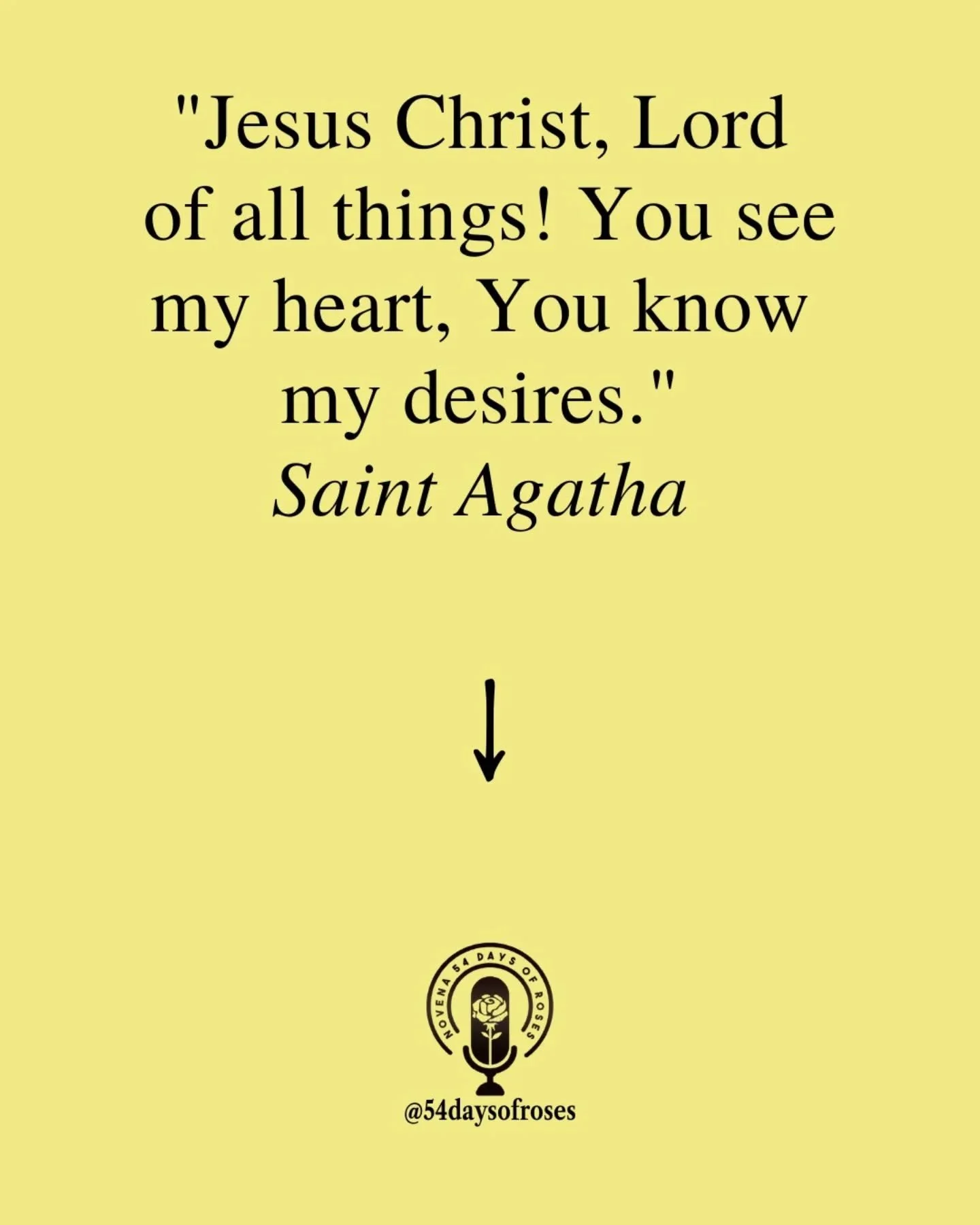 &ldquo;Jesus Christ, Lord of all things, You see my heart, You know my desires.&rdquo; -Saint Agatha

Saint Agatha was a young Christian woman from Sicily who gave her life for Christ in the third century. She refused to renounce her faith, even unde