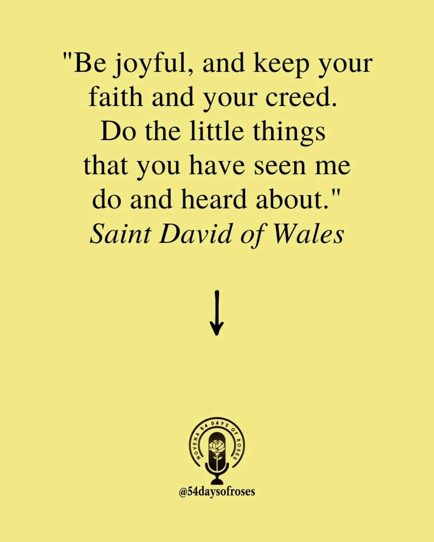 &ldquo;Be joyful, and keep your faith and your creed. Do the little things that you have seen me do and heard about.&rdquo; -Saint David of Wales

Today we remember a saint who didn&rsquo;t chase greatness and lived it quietly.

Saint David was a 6th