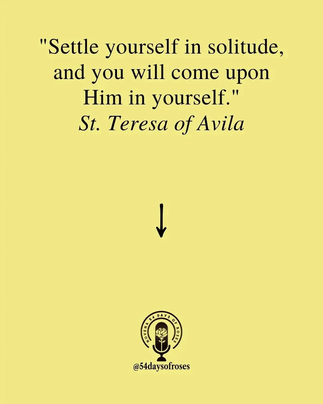 "Settle yourself in solitude, and you will come upon Him in yourself." &mdash; St. Teresa of Avila

He put a note on his door that said: please do not disturb me except on Saturdays and Sundays.
Saint Stephen of Mar Saba lived a quiet, unas