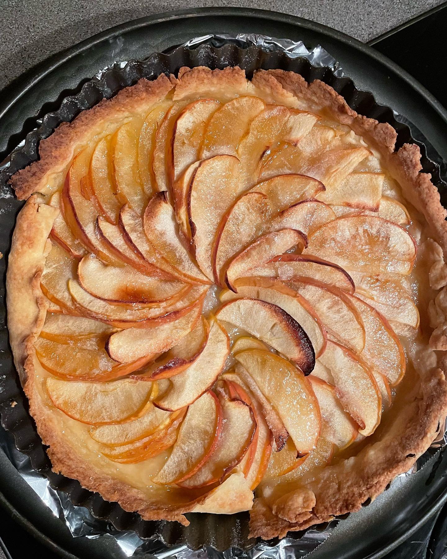 Fine Apple Tart recipe from @sbsfood and @adamliaw  The Cook Up. Can&rsquo;t wait to taste it. Cream or ice cream?
#appletart #tarteauxpommes #sbsfood #thecookup #pastry #frenchcooking #frenchviews