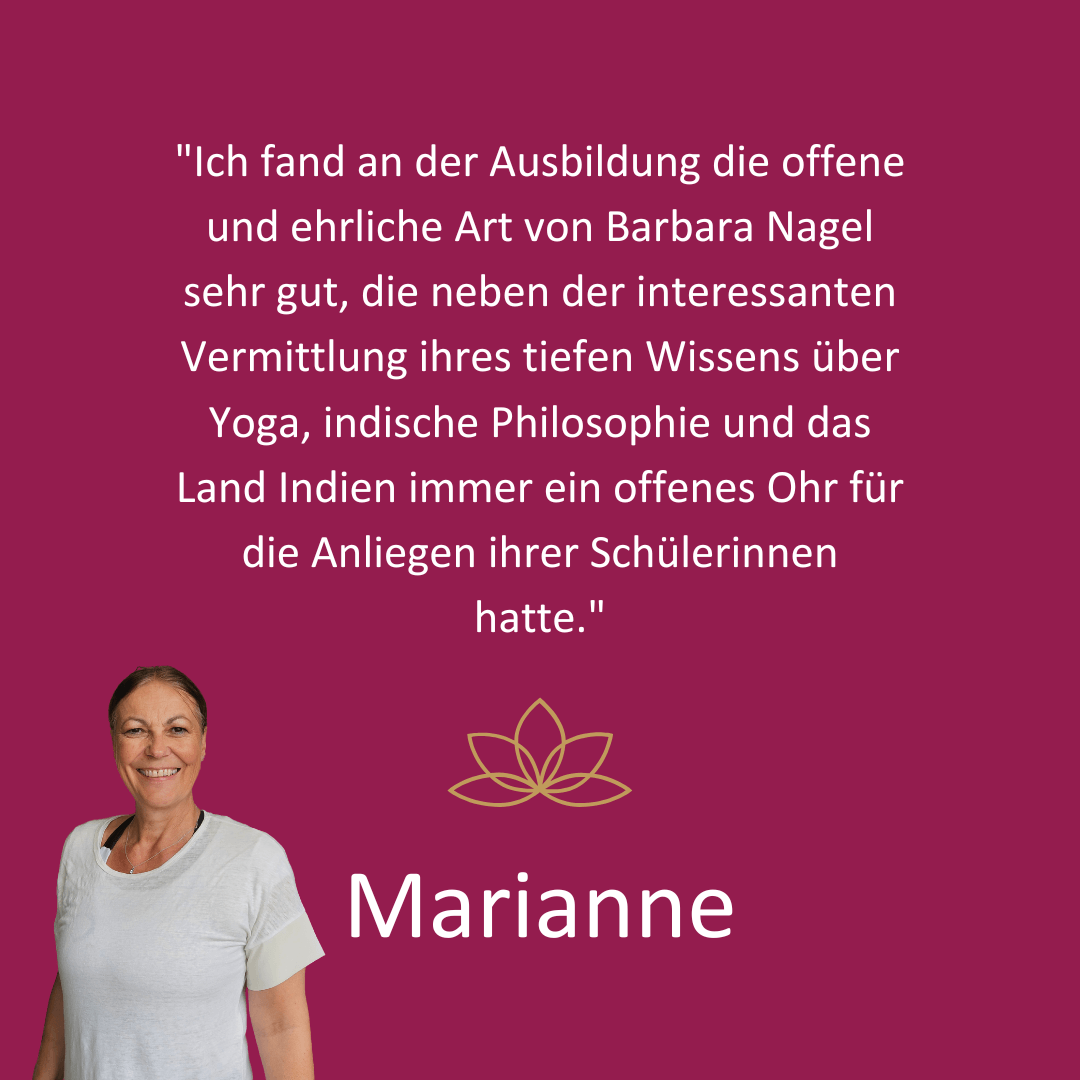 Marianne Stimme zur Yogalehrausbildung Miltenberg