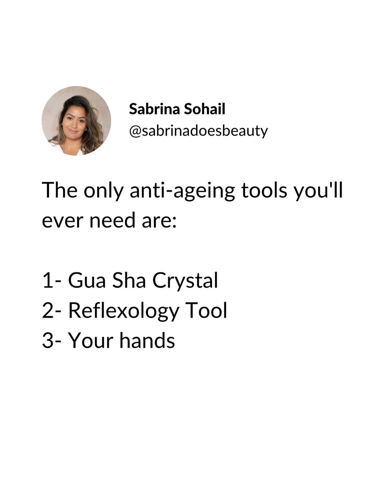My 3 top anti-ageing tools 🤍

I love using a combination of these each week, for the following reasons: 

Gua Sha Crystal - this beauty secret dates back to the Ming dynasty. By gently scraping and pulling the skin in specific movements using this c