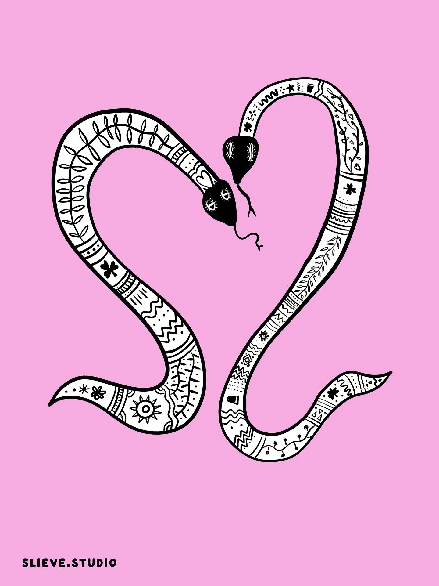 Not sure why I&rsquo;ve been busy doodling snakes, but hey here we are. I wanted a little heart shape in the middle but I think maybe they need to be symmetrical.

My son says they&rsquo;re too &lsquo;arty&rsquo; and should just have scales 🙄🫠 

An