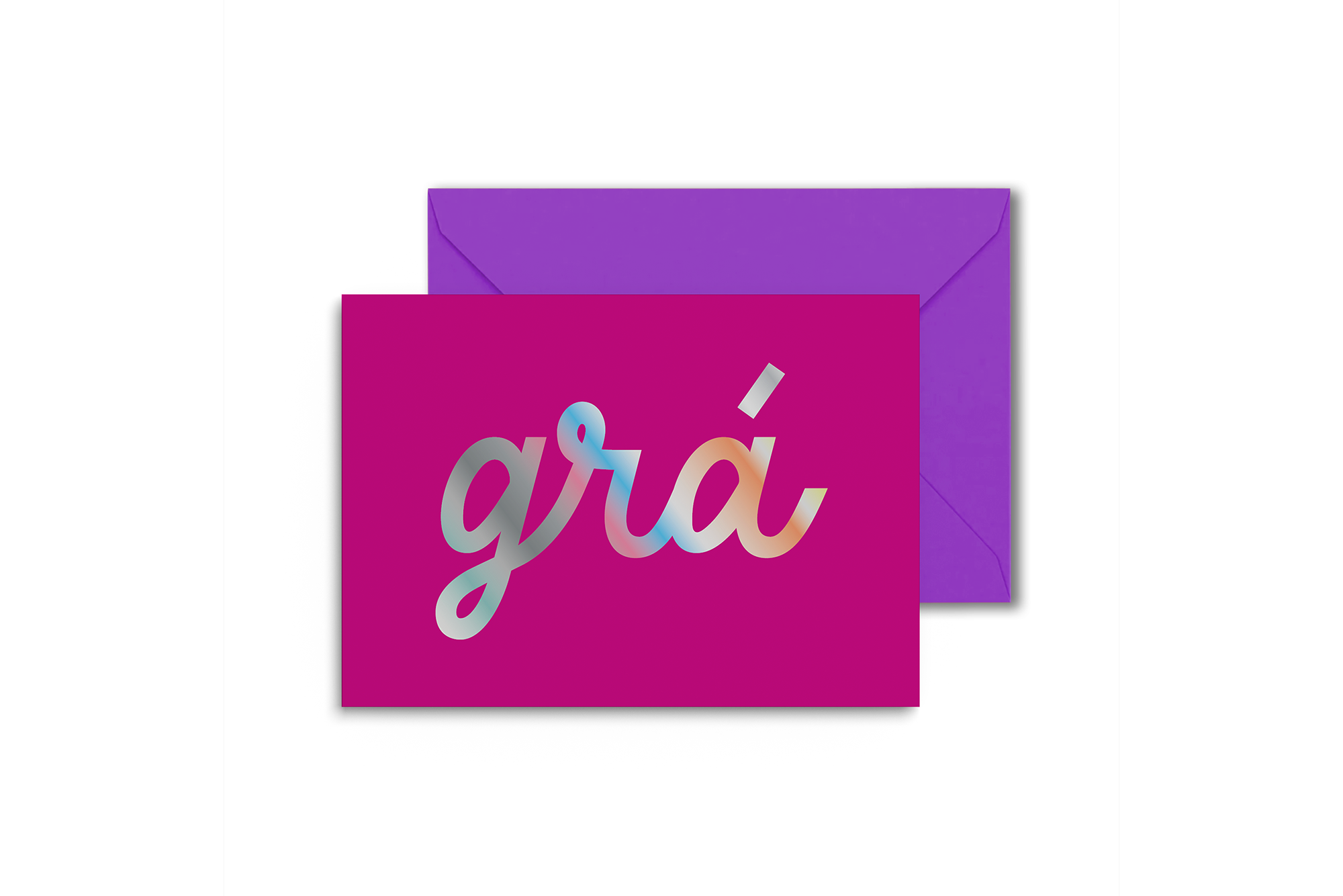 GRÁ - 'LOVE' Irish language card with holographic foil