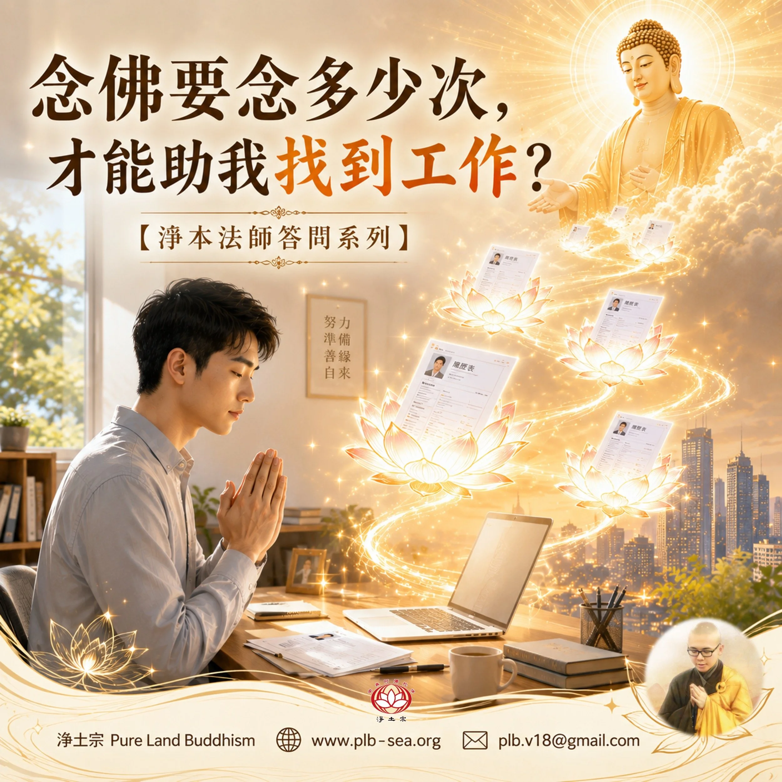 【問答】念佛要念多少次，才能助我找到工作？| 淨本法師答