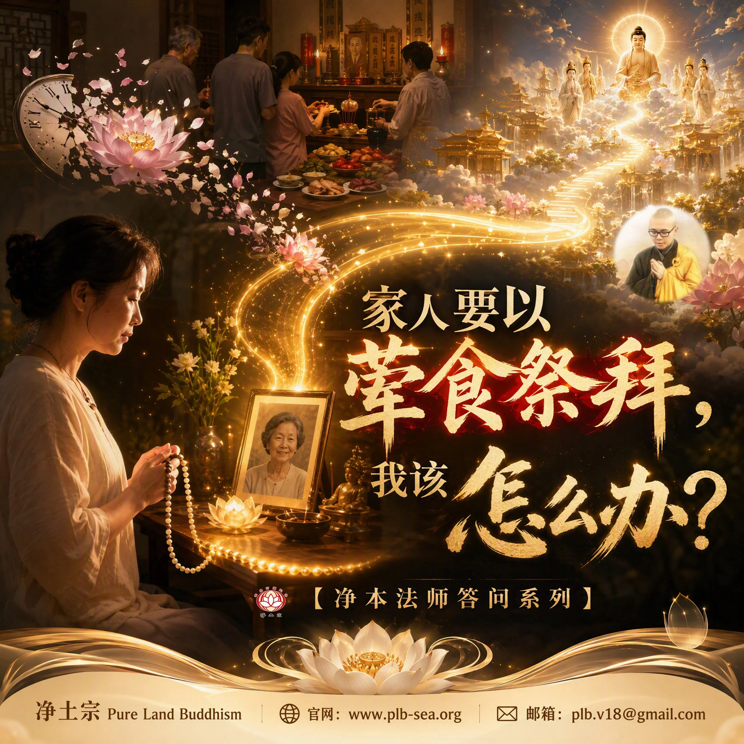 【问答】家人要以荤食祭拜，我该怎么办？| 净本法师答