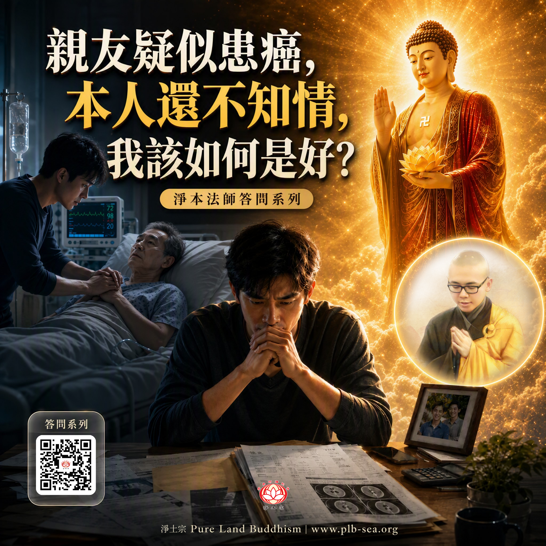 【問答】親友疑似患癌，本人還不知情，我該如何是好？| 淨本法師答